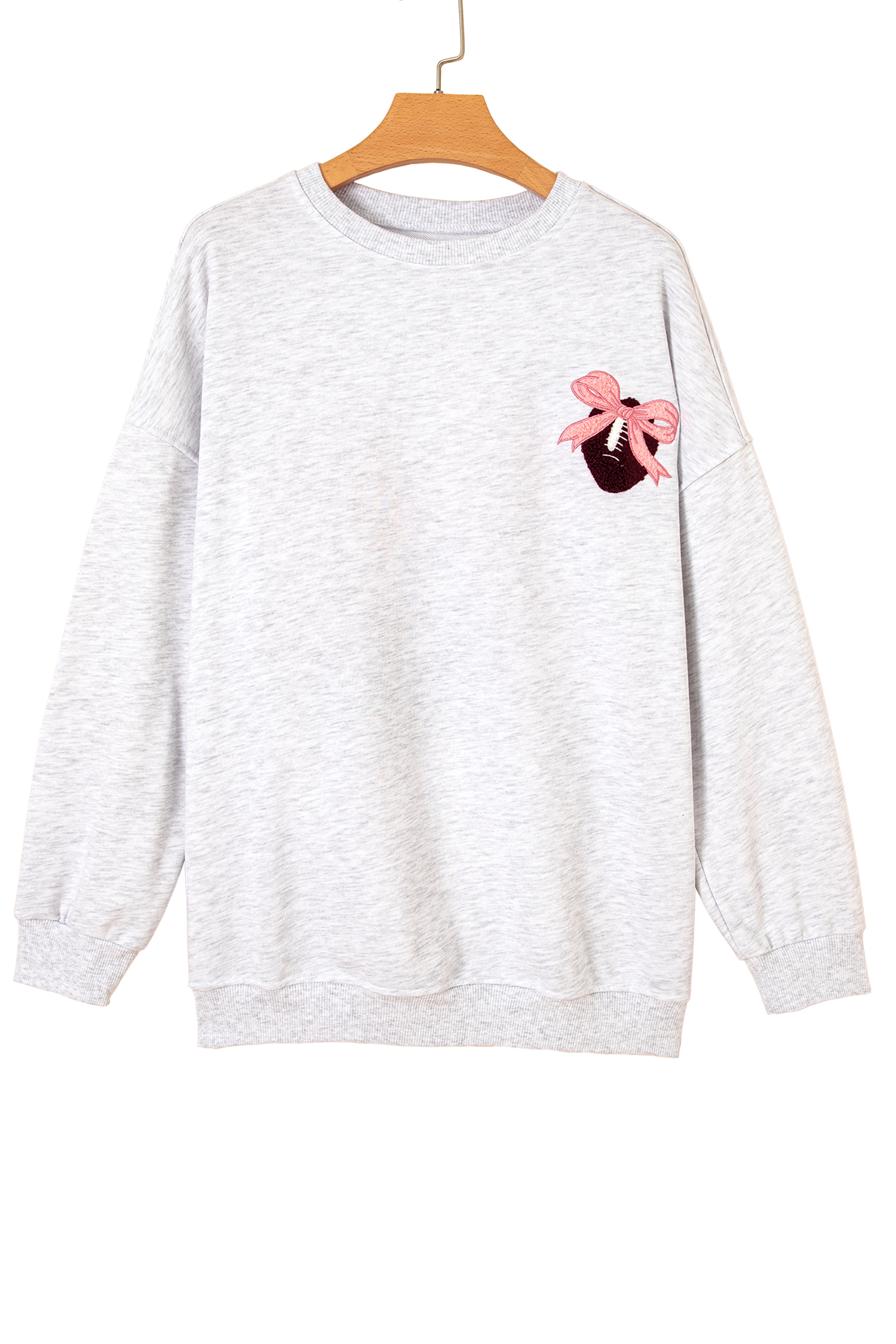Embroidered Football Pullover, Women's Fall Casual Sporty Top - Detail View 6 Embroidered Football Pullover, Women's Fall Casual Sporty Top - Detail View 6