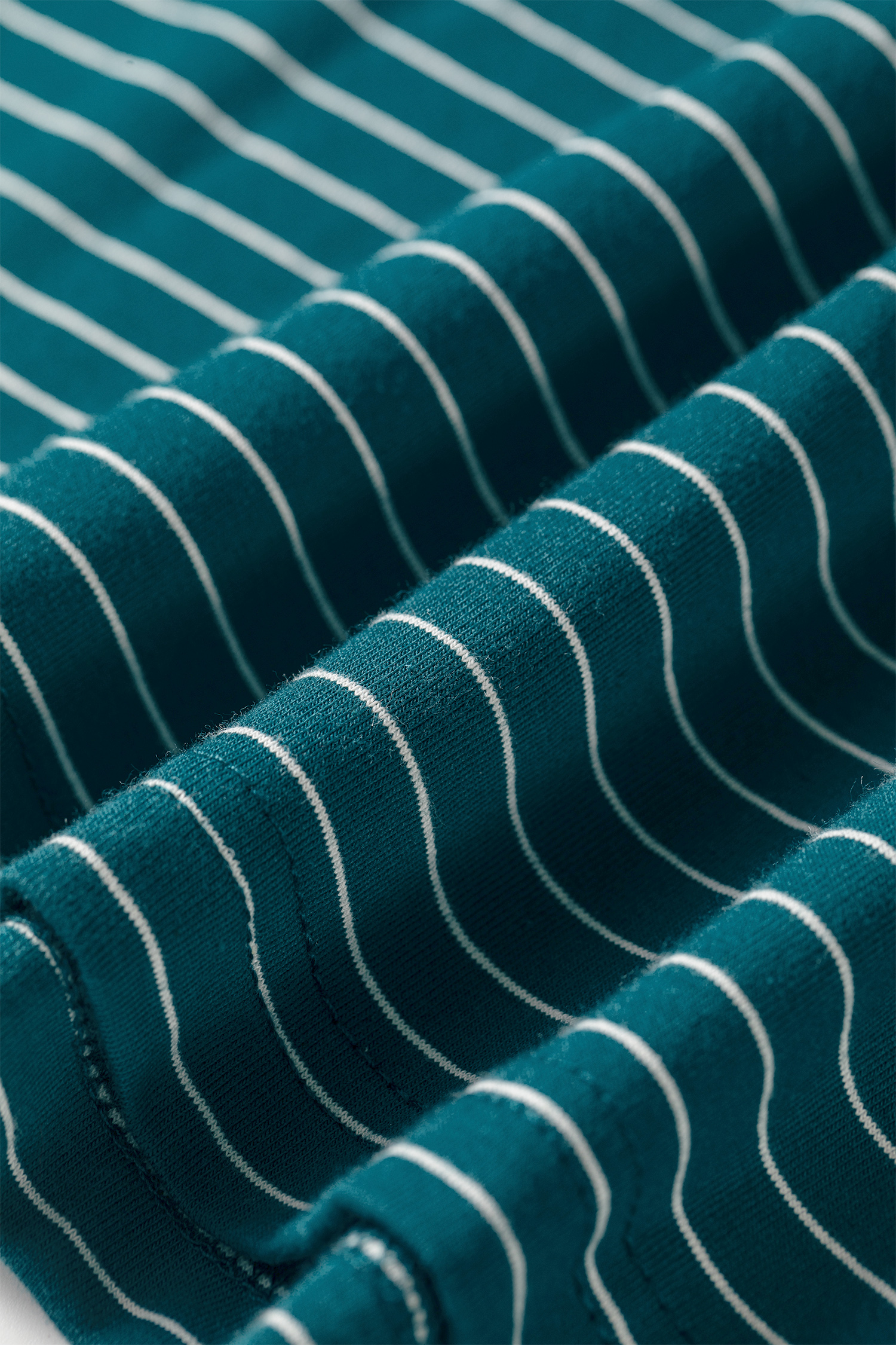 Green Striped Lounge Set, Relaxed Long Sleeve Crew Neck - Detail View 11 Green Striped Lounge Set, Relaxed Long Sleeve Crew Neck - Detail View 11