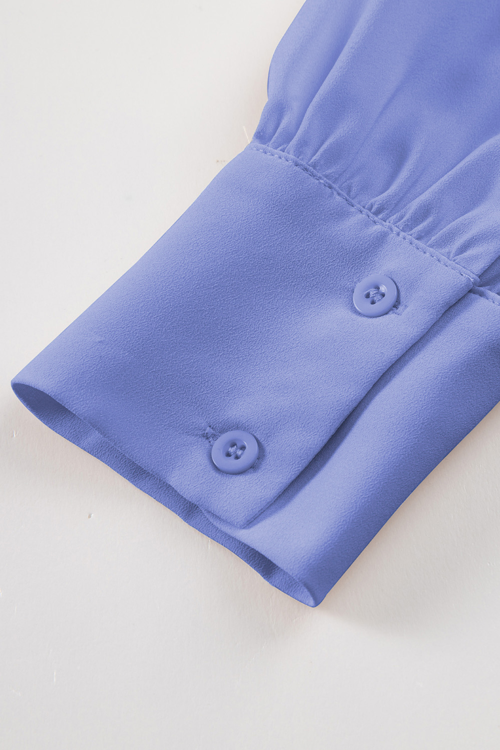 Women's Elegant Sky Blue V Neck Blouse – Long Sleeve Office Shirt for Professional Wear - Detail View 13 Women's Elegant Sky Blue V Neck Blouse – Long Sleeve Office Shirt for Professional Wear - Detail View 13