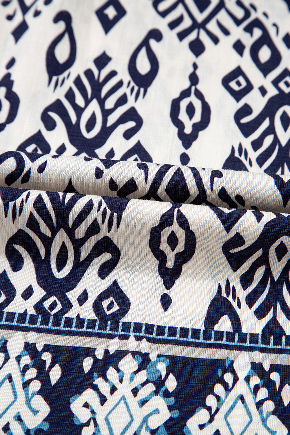 Comfortable Loose Fit Blue Pants with Western Print - Ideal for Beach and Outdoor Activities - Detail View 11 Comfortable Loose Fit Blue Pants with Western Print - Ideal for Beach and Outdoor Activities - Detail View 11