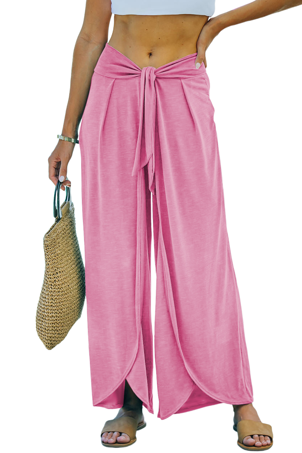 Versatile Wide Leg Pants with Dropped Waist and Split Legs - Ideal for Lounging or Brunch - Detail View 35 Versatile Wide Leg Pants with Dropped Waist and Split Legs - Ideal for Lounging or Brunch - Detail View 35
