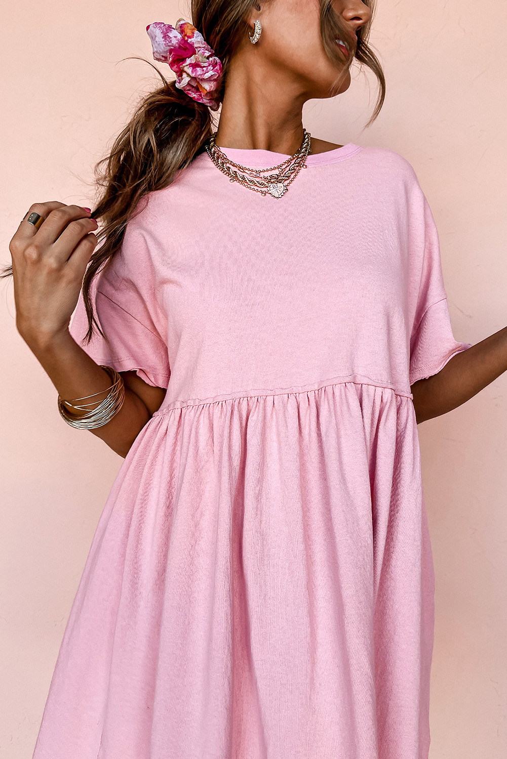 Chic & Comfortable Short Sleeve Dress for Daily Wear - Feminine Casual Style - Detail View 7 Chic & Comfortable Short Sleeve Dress for Daily Wear - Feminine Casual Style - Detail View 7