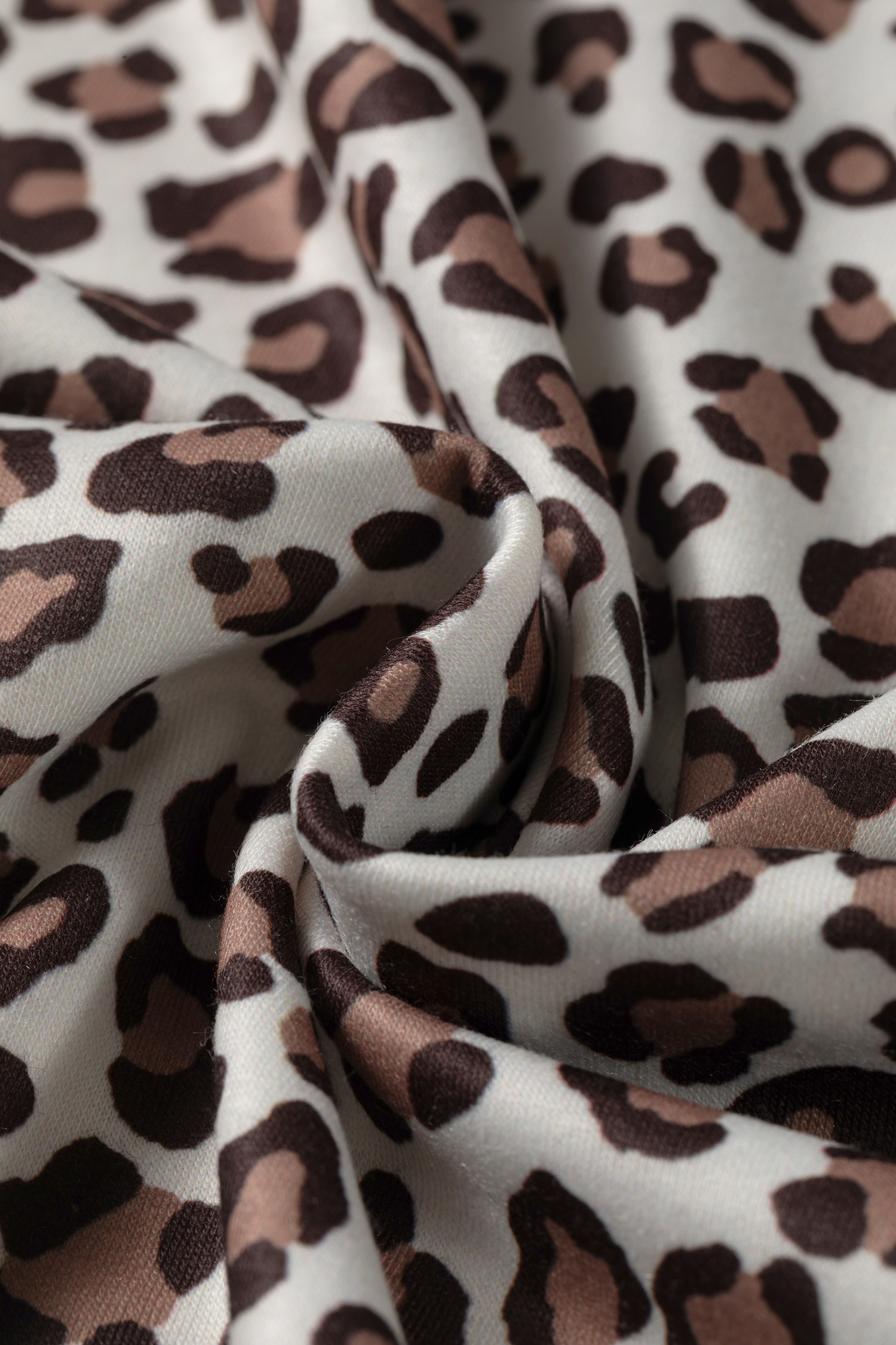 Soft Leopard Lounge Outfit, Daily Long Sleeve Two Piece Set - Detail View 9 Soft Leopard Lounge Outfit, Daily Long Sleeve Two Piece Set - Detail View 9