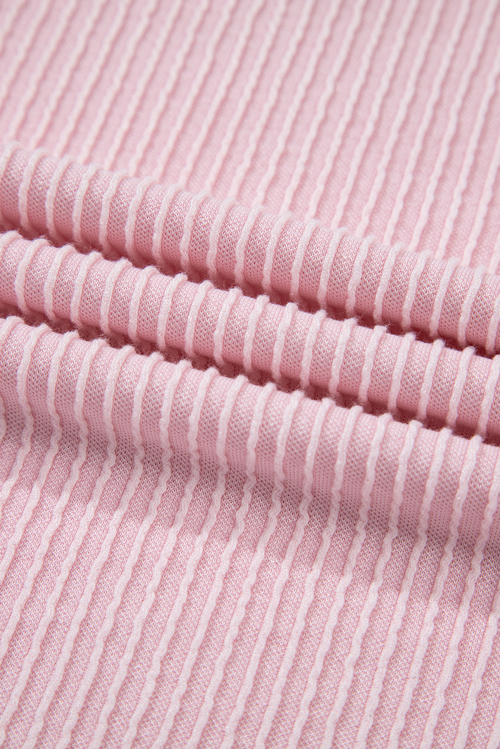 Women's Pink Corded Colorblock Patchwork Short Sleeve Top and Loose Pants Set - Detail View 17 Women's Pink Corded Colorblock Patchwork Short Sleeve Top and Loose Pants Set - Detail View 17