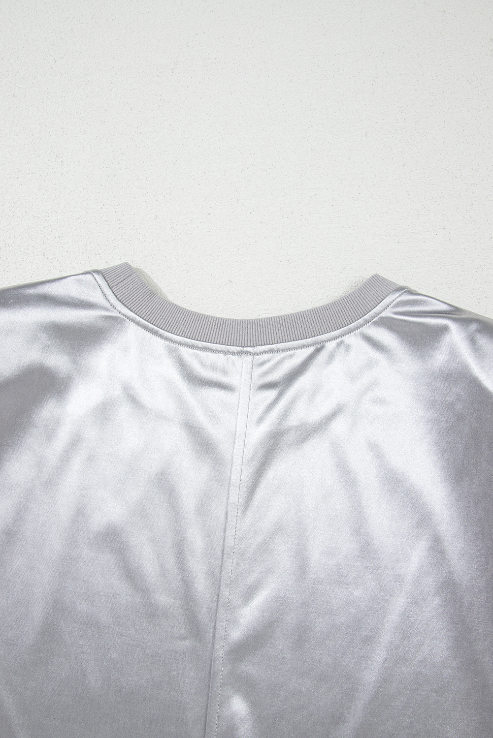 Trendy Round Neck Shift Tank in Silvery Color - Easy to Pair with High Waist Pants - Detail View 7 Trendy Round Neck Shift Tank in Silvery Color - Easy to Pair with High Waist Pants - Detail View 7
