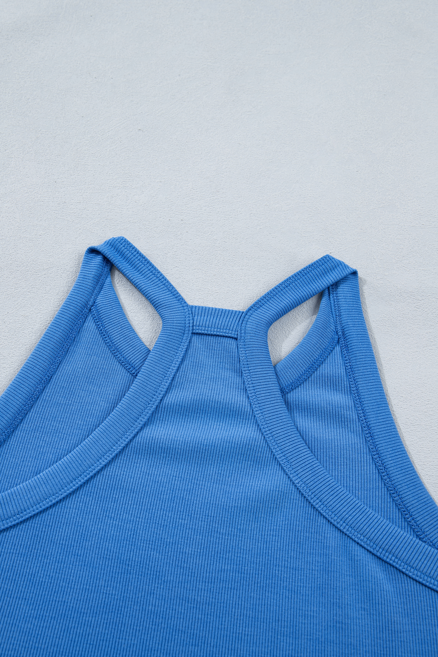 Women's Sky Blue Two-Piece Outfit – Sleeveless Tank Top and High Waist Mini Skort Set - Detail View 10 Women's Sky Blue Two-Piece Outfit – Sleeveless Tank Top and High Waist Mini Skort Set - Detail View 10
