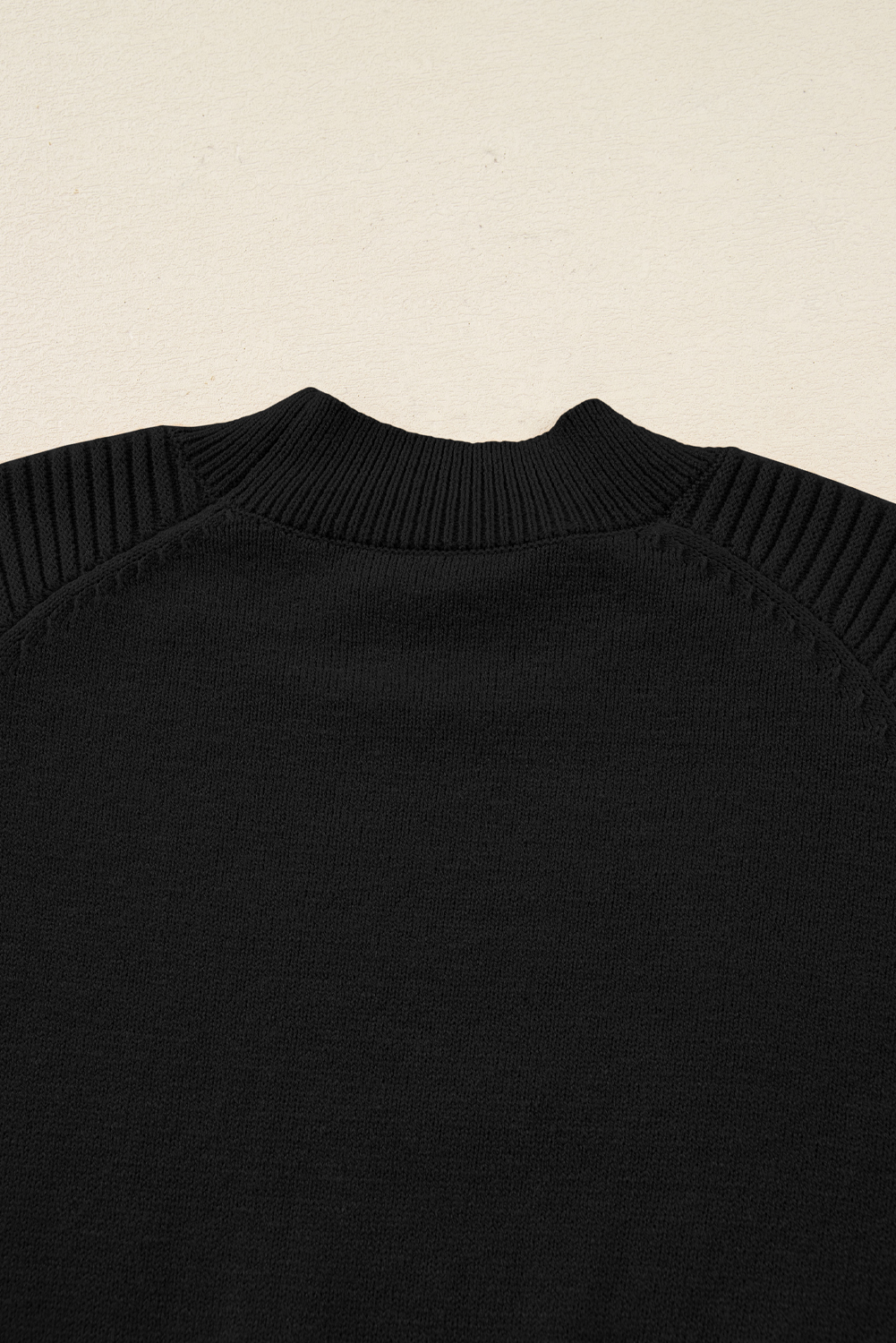 Women's Black High Neck Puff Sleeve Sweater & Pleated Mini Skirt Set – Casual Winter Outfit - Detail View 10 Women's Black High Neck Puff Sleeve Sweater & Pleated Mini Skirt Set – Casual Winter Outfit - Detail View 10