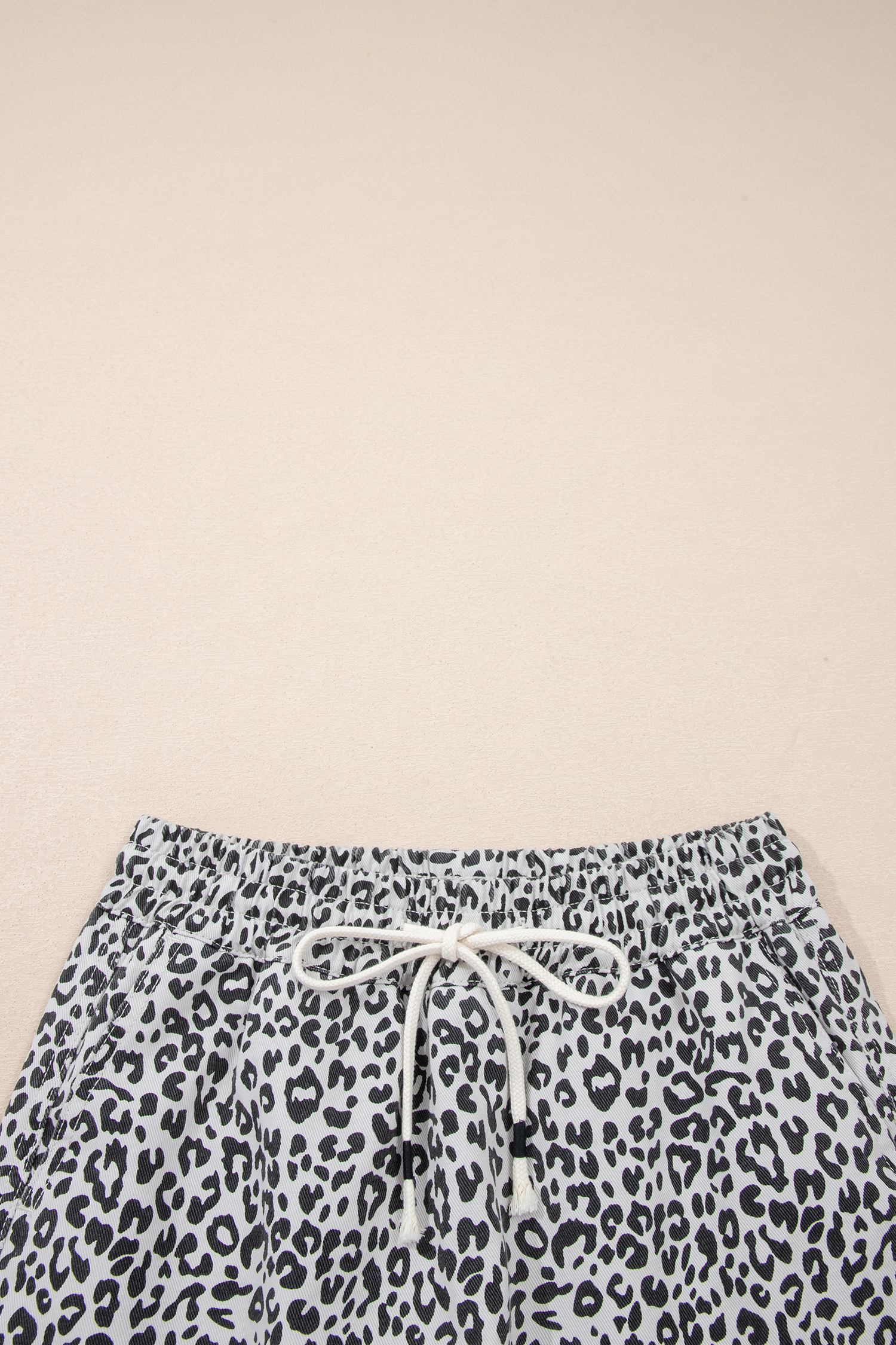 Chic Leopard Print Casual Denim Skort – Women's High Waist Shift Silhouette Skirt with Fringe Details - Detail View 12 Chic Leopard Print Casual Denim Skort – Women's High Waist Shift Silhouette Skirt with Fringe Details - Detail View 12