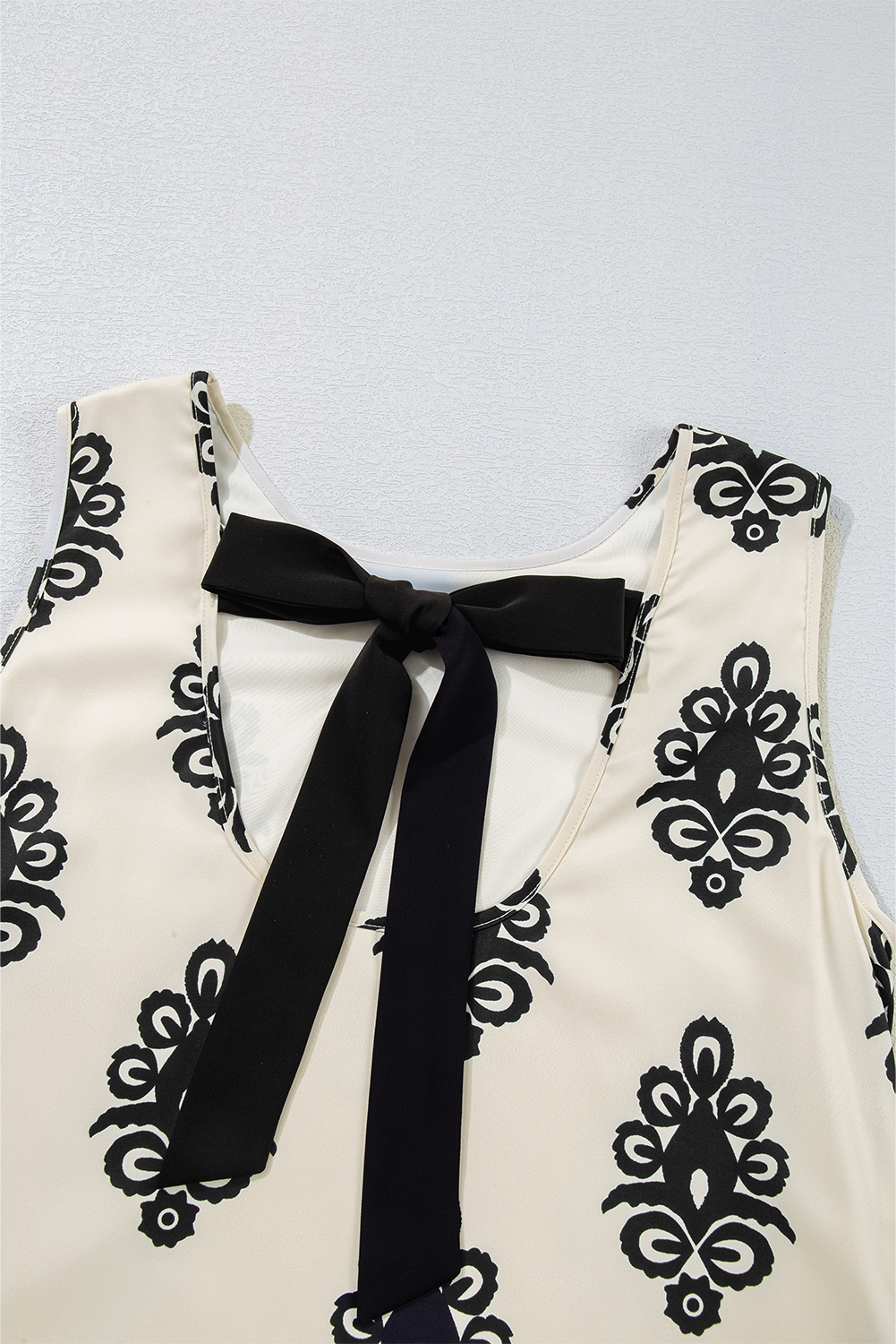 Women's Geometric Print Mini Dress, Sleeveless Boho Vacation - Detail View 13 Women's Geometric Print Mini Dress, Sleeveless Boho Vacation - Detail View 13