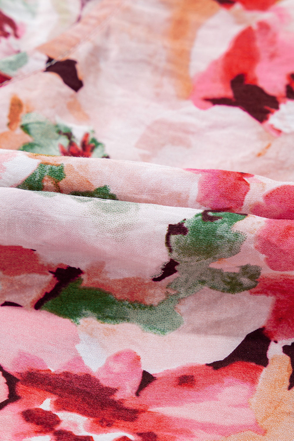 Versatile Pink Floral Round Neck Top - Perfect for Vacation and Casual Wear - Detail View 15 Versatile Pink Floral Round Neck Top - Perfect for Vacation and Casual Wear - Detail View 15