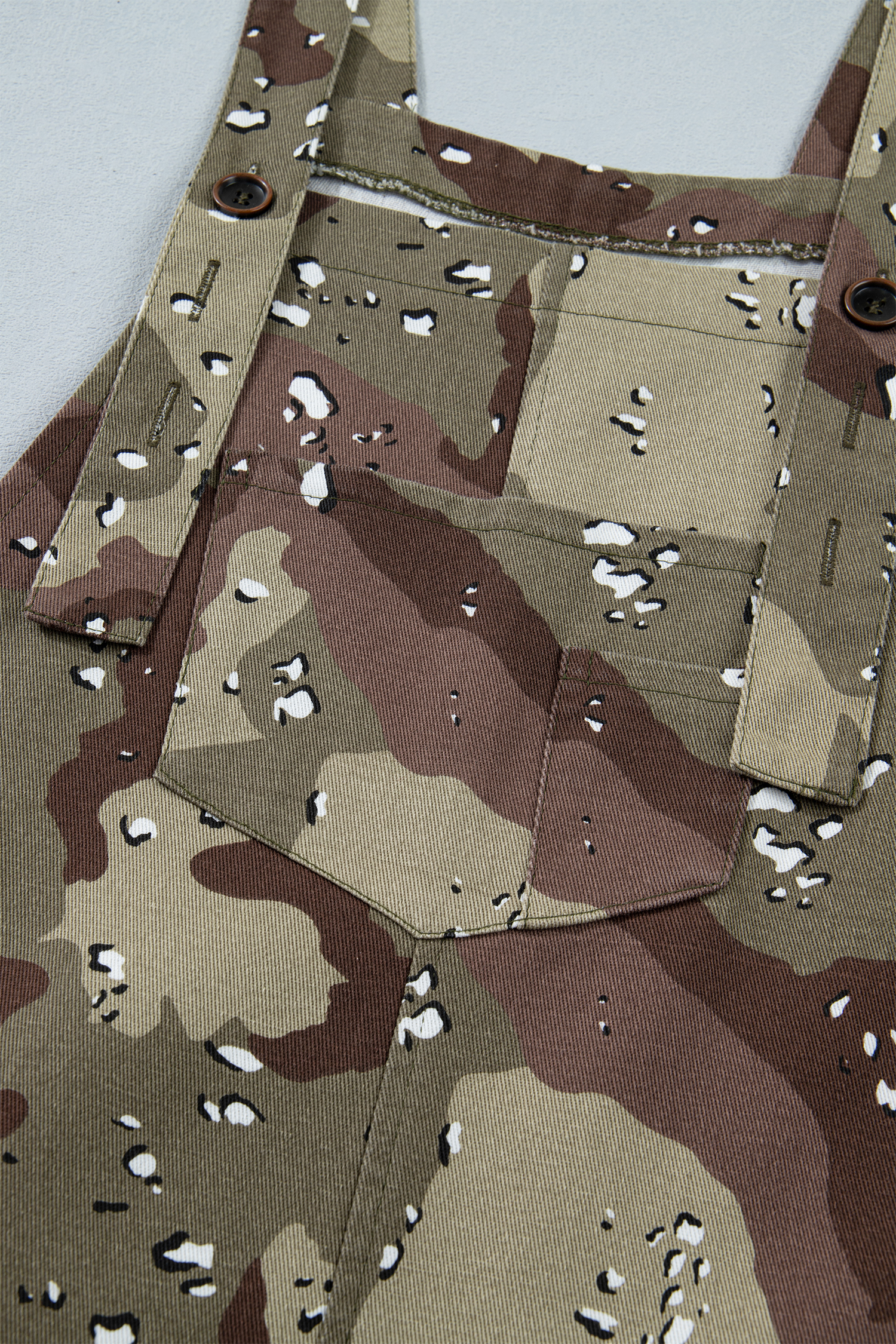 Western Style Women's Camo Overalls – Abstract Leopard Print Denim Jumpsuit, Outdoor Gift Idea - Detail View 9 Western Style Women's Camo Overalls – Abstract Leopard Print Denim Jumpsuit, Outdoor Gift Idea - Detail View 9