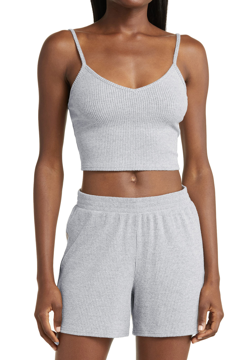 Comfortable 3-Piece Ribbed Loungewear Set for Home - Perfect for Relaxing and Lounging - Detail View 3 Comfortable 3-Piece Ribbed Loungewear Set for Home - Perfect for Relaxing and Lounging - Detail View 3