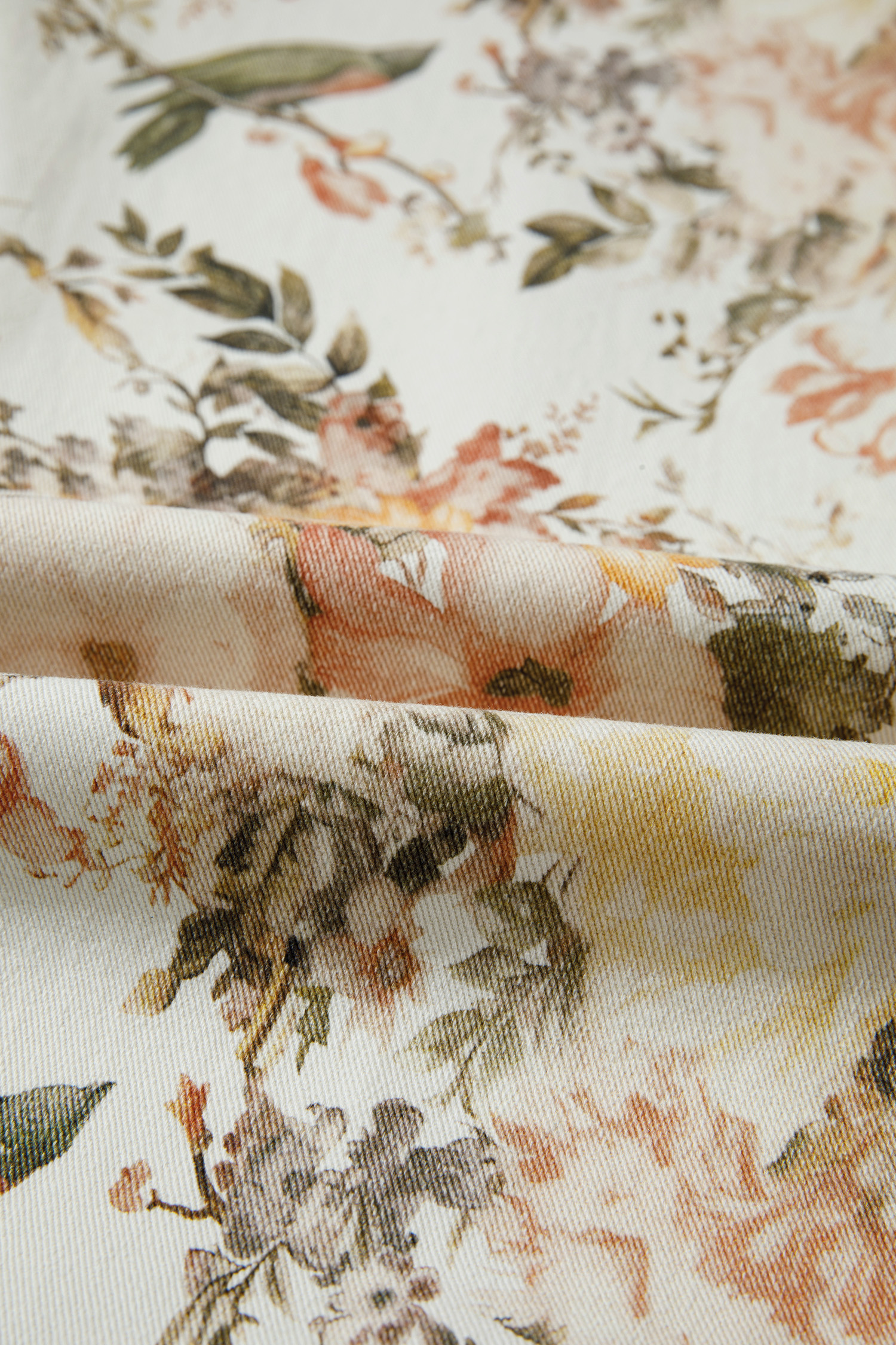Chic Southern Belle Floral Wide Leg Denim for Women – High Waisted Beige Vintage Style Jeans, All Over Print - Detail View 8 Chic Southern Belle Floral Wide Leg Denim for Women – High Waisted Beige Vintage Style Jeans, All Over Print - Detail View 8