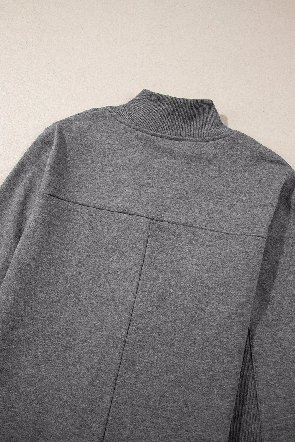 Women's Dark Grey Zip-Up Sweatshirt Dress with Pockets – Casual Fall Layering - Detail View 22 Women's Dark Grey Zip-Up Sweatshirt Dress with Pockets – Casual Fall Layering - Detail View 22