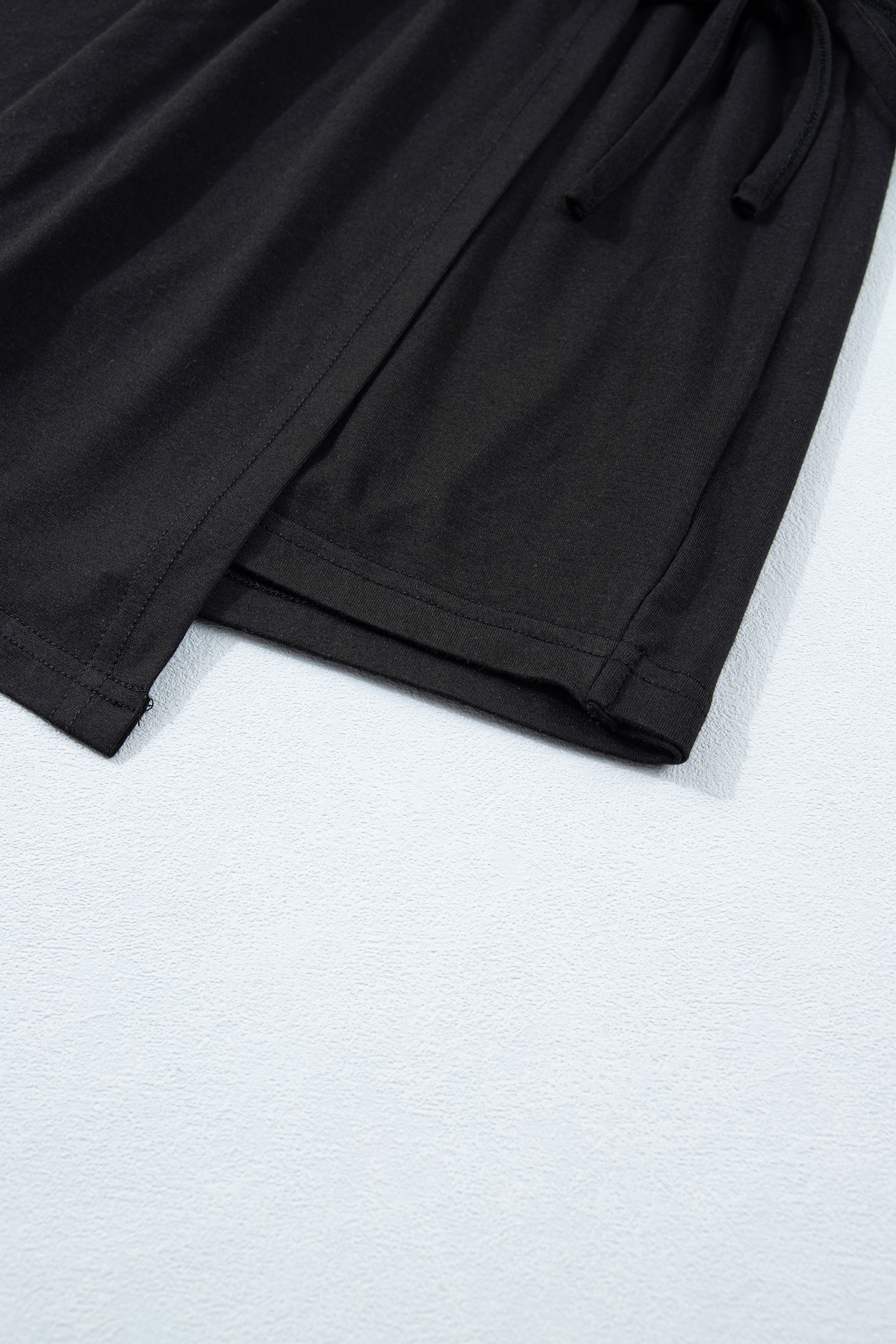 Women's 2-Piece Summer Outfit – Oversized Short Sleeve Tee and Tie Wrap Mini Skort Set, Black - Detail View 13 Women's 2-Piece Summer Outfit – Oversized Short Sleeve Tee and Tie Wrap Mini Skort Set, Black - Detail View 13