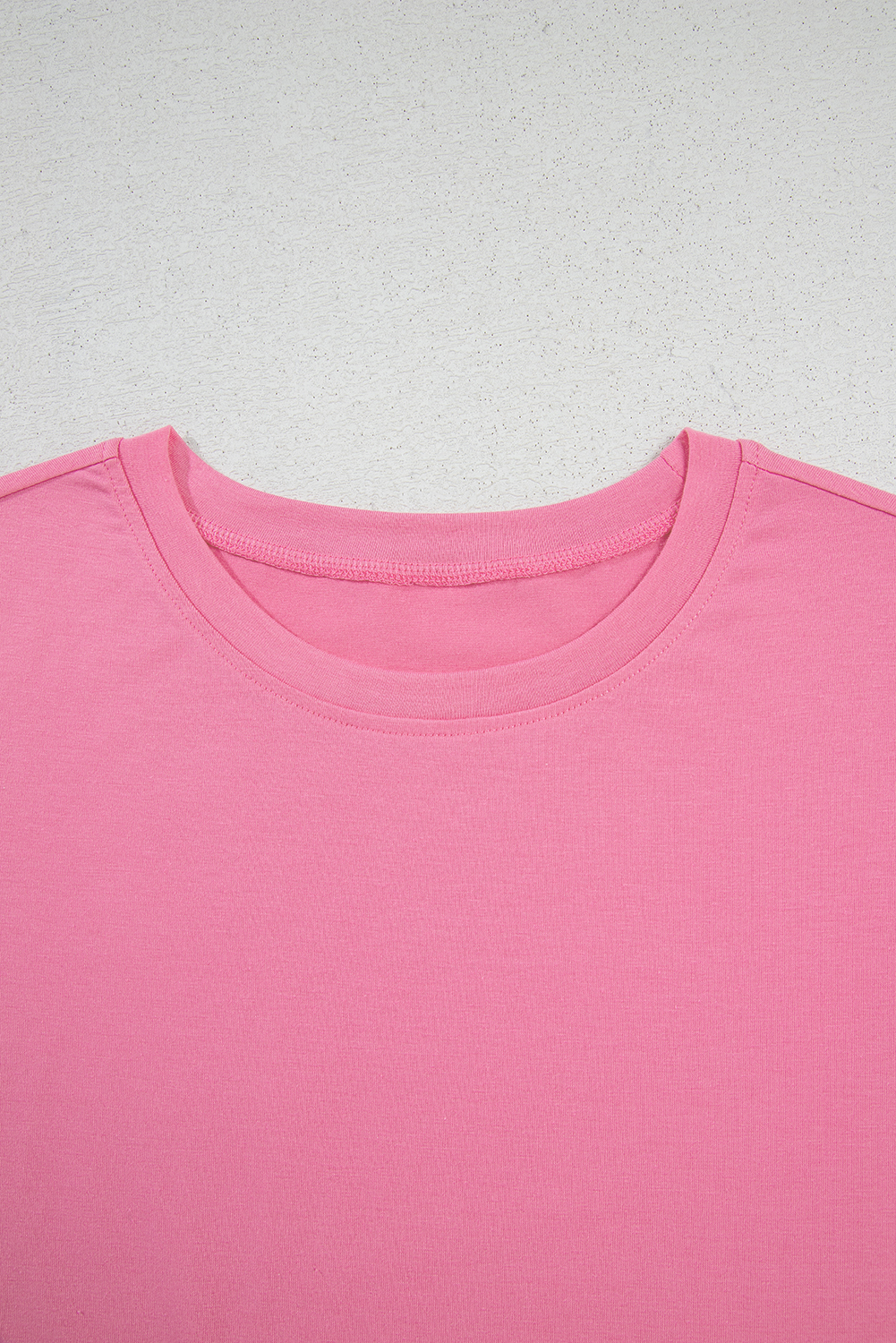 Chic Bonbon Pink T-Shirt with Braided Cap Sleeves - Perfect for Summer - Detail View 6 Chic Bonbon Pink T-Shirt with Braided Cap Sleeves - Perfect for Summer - Detail View 6