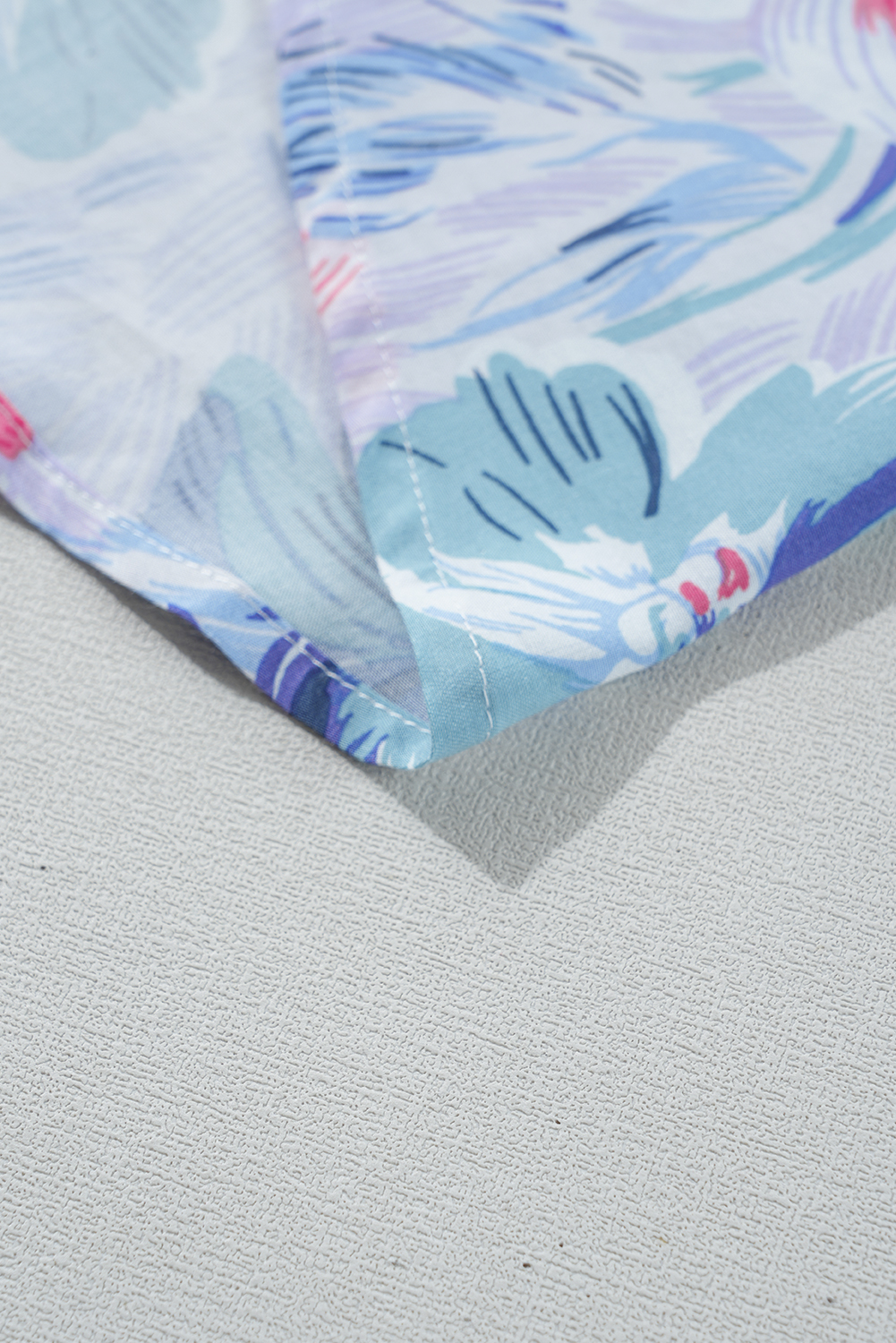 Chic Floral Print Surplice Neck Dress for Vacation - Sky Blue - Detail View 14 Chic Floral Print Surplice Neck Dress for Vacation - Sky Blue - Detail View 14