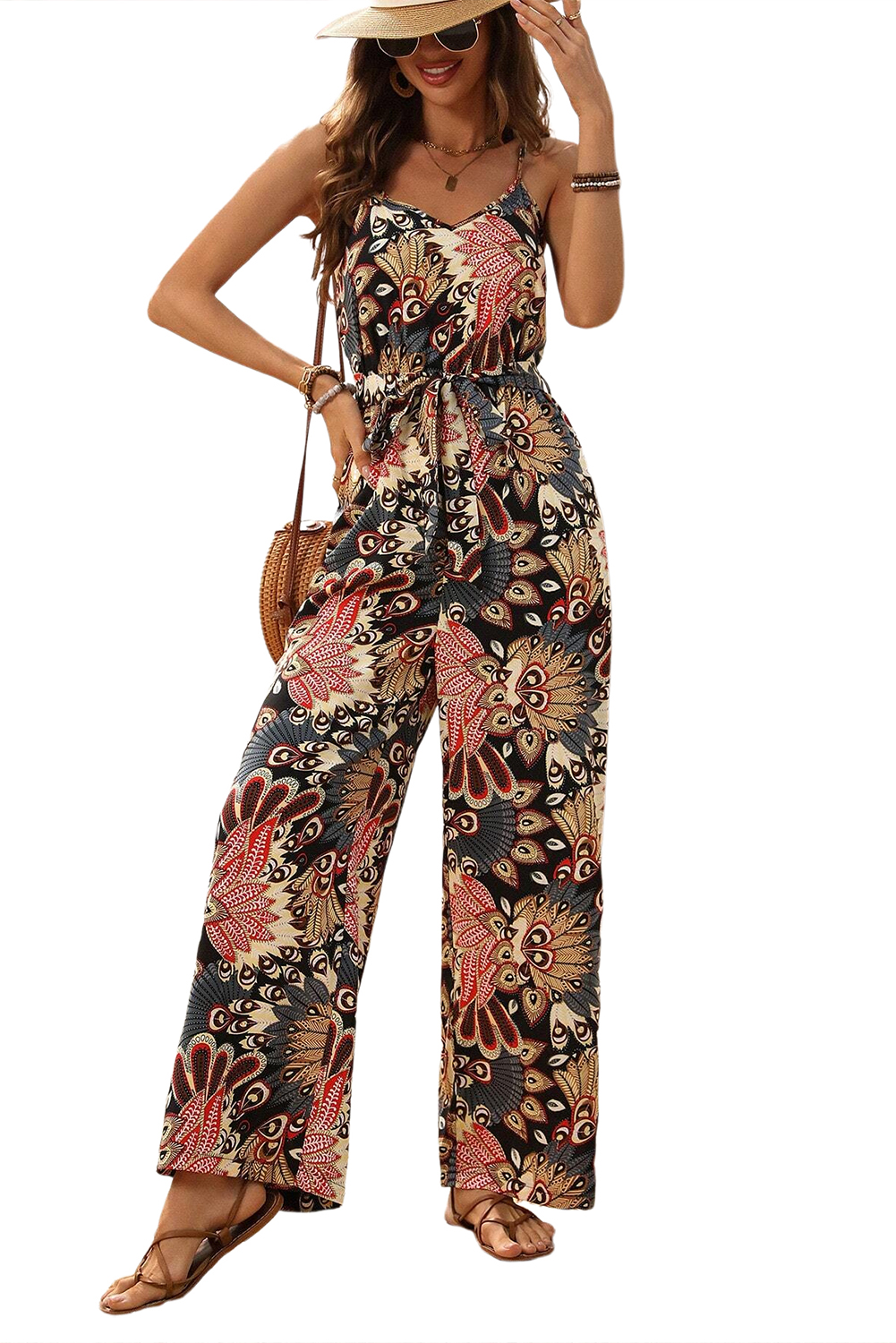 Comfortable Wide Leg Sleeveless Romper - Perfect for Vacation and Daily Wear - Detail View 23 Comfortable Wide Leg Sleeveless Romper - Perfect for Vacation and Daily Wear - Detail View 23