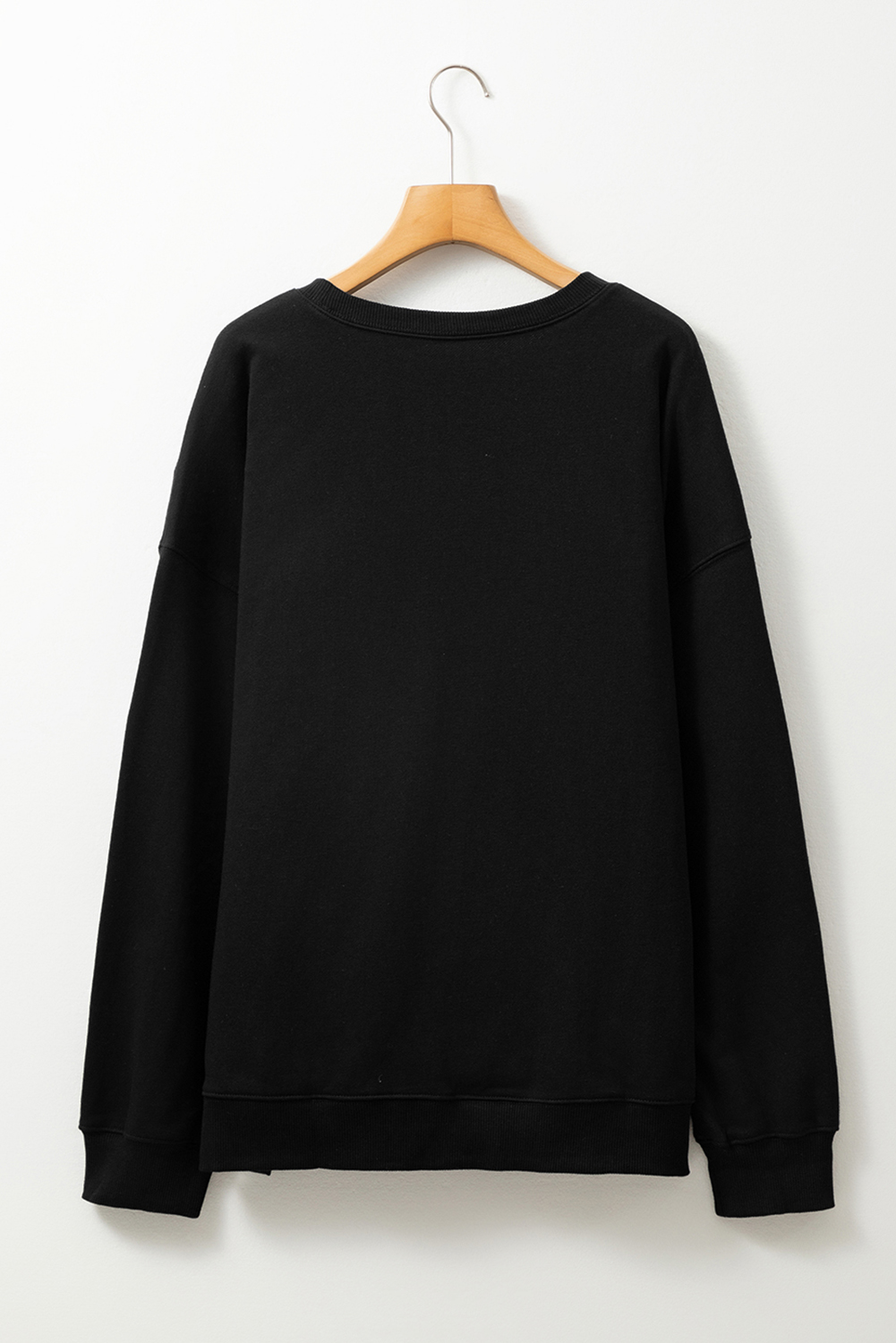 Women's Black Rhinestone Jack-o-Lantern Checkered Graphic Halloween Sweatshirt - Detail View 9 Women's Black Rhinestone Jack-o-Lantern Checkered Graphic Halloween Sweatshirt - Detail View 9