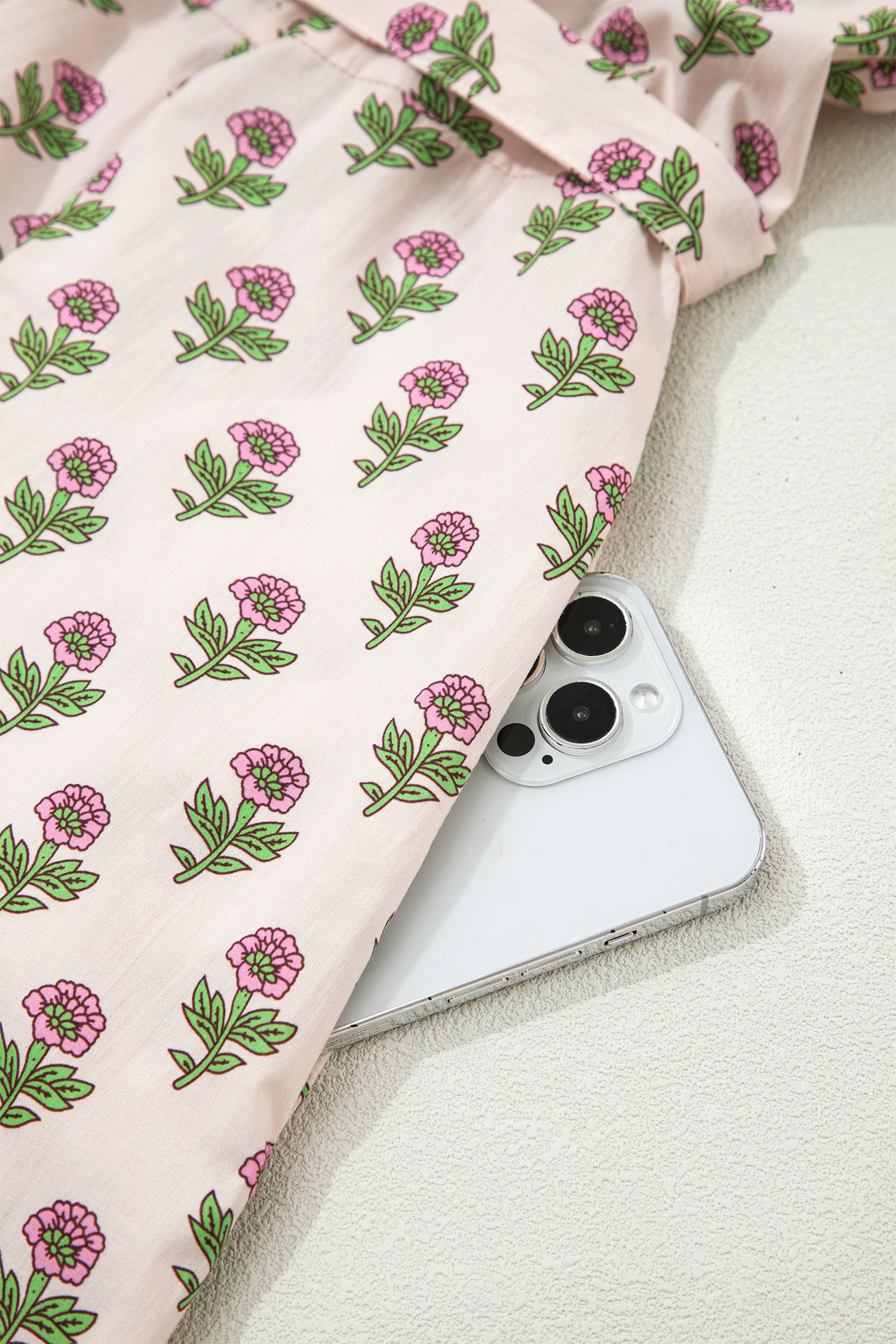 Stylish Women's Pink Floral A-Line Dress – Ideal for Summer Days and Casual Gatherings - Detail View 9 Stylish Women's Pink Floral A-Line Dress – Ideal for Summer Days and Casual Gatherings - Detail View 9