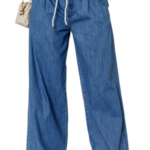 Women's Dusk Blue Wide Leg Jeans – Casual High Waist Denim for Everyday Style - Main View