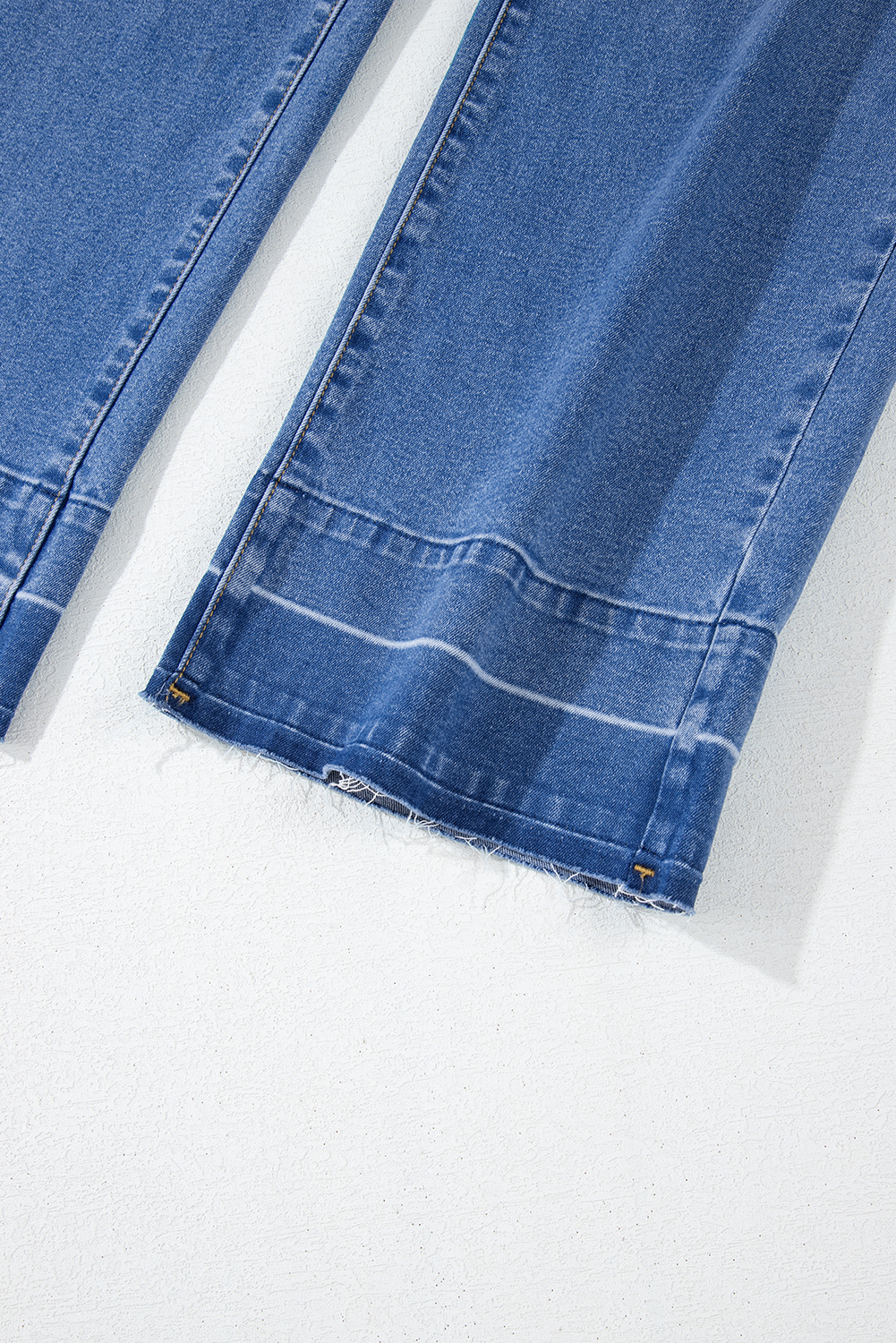 Versatile Women's Sail Blue Loose Jeans – High Rise Straight Cut with Raw Hem Cuffs, Ideal for Autumn Everyday Style - Detail View 18 Versatile Women's Sail Blue Loose Jeans – High Rise Straight Cut with Raw Hem Cuffs, Ideal for Autumn Everyday Style - Detail View 18