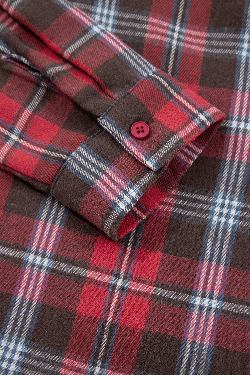 Women's Blouse, Red Plaid, V Neck, Collared, Loose Fit, Casual Style, Long Sleeve, Daily Wear, Fall Fashion, Shift Silhouette, Comfortable, Stylish, Everyday Top - Detail View 8 Women's Blouse, Red Plaid, V Neck, Collared, Loose Fit, Casual Style, Long Sleeve, Daily Wear, Fall Fashion, Shift Silhouette, Comfortable, Stylish, Everyday Top - Detail View 8