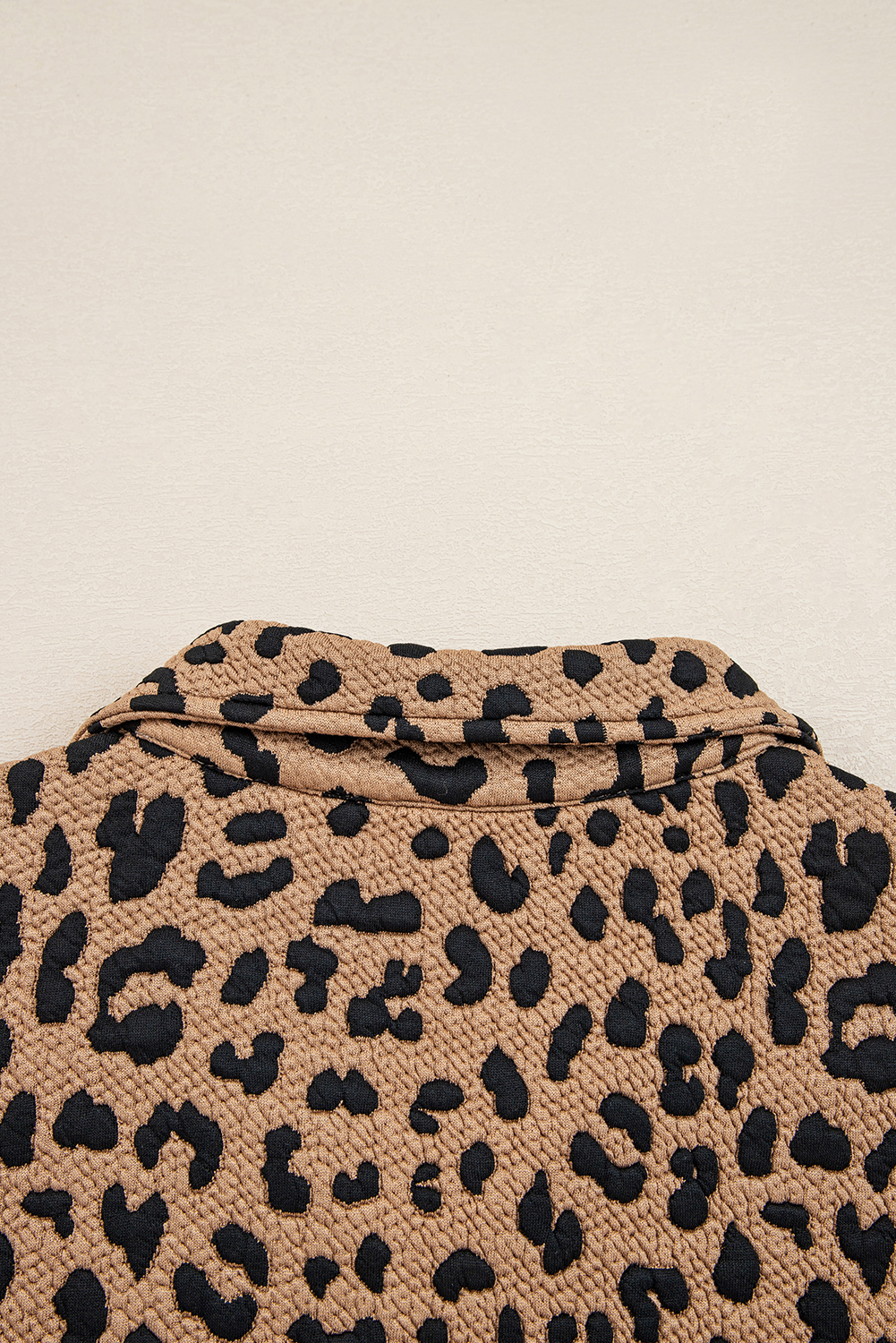Women's Sweatshirt, Brown Leopard Print, Quarter Zip, Long Sleeve, V Neck, Casual Style, Daily Wear, Fall Fashion, Comfortable, Trendy, All Over Print, Easy to Layer, Tops - Detail View 8 Women's Sweatshirt, Brown Leopard Print, Quarter Zip, Long Sleeve, V Neck, Casual Style, Daily Wear, Fall Fashion, Comfortable, Trendy, All Over Print, Easy to Layer, Tops - Detail View 8