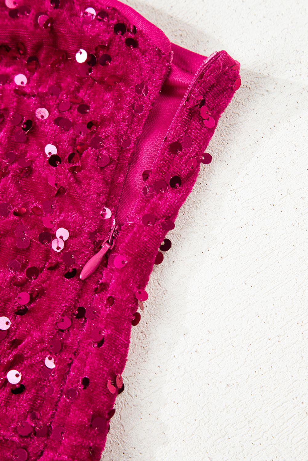 Chic Pitaya Pink Bodycon Gown with Thigh High Split – Perfect for Weddings and Cocktail Parties - Detail View 14 Chic Pitaya Pink Bodycon Gown with Thigh High Split – Perfect for Weddings and Cocktail Parties - Detail View 14