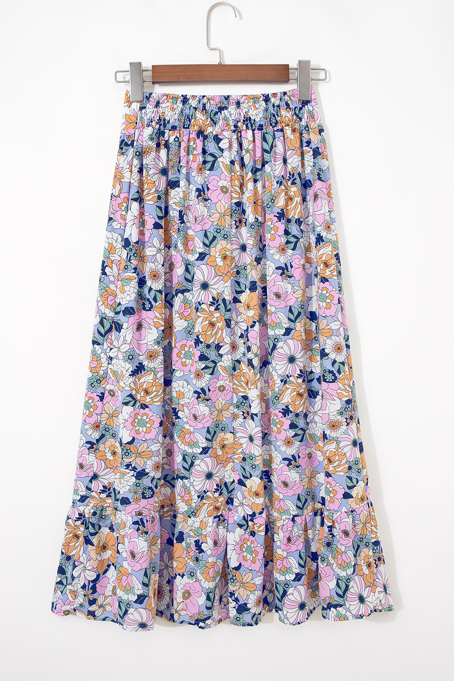 Southern Belle Floral Maxi Skirt for Women – High Waist Lace-Up Detail, Flowy Long Casual Skirt - Detail View 12 Southern Belle Floral Maxi Skirt for Women – High Waist Lace-Up Detail, Flowy Long Casual Skirt - Detail View 12