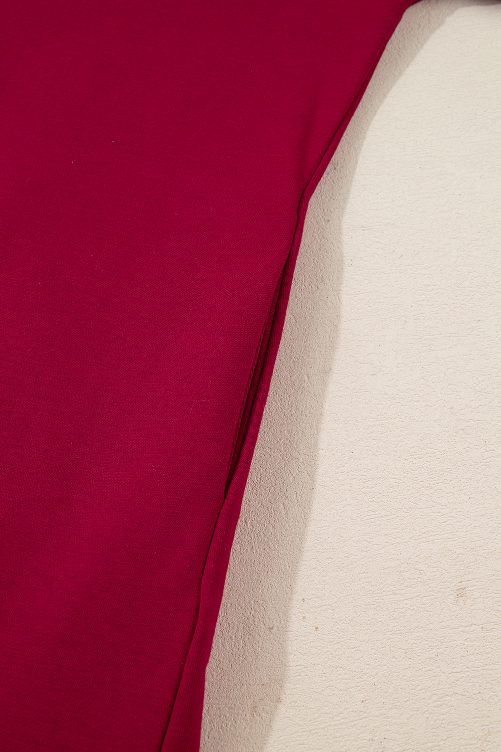 Casual Drop Shoulder Mini Dress for Women in Red Stripe Patchwork - Detail View 14 Casual Drop Shoulder Mini Dress for Women in Red Stripe Patchwork - Detail View 14