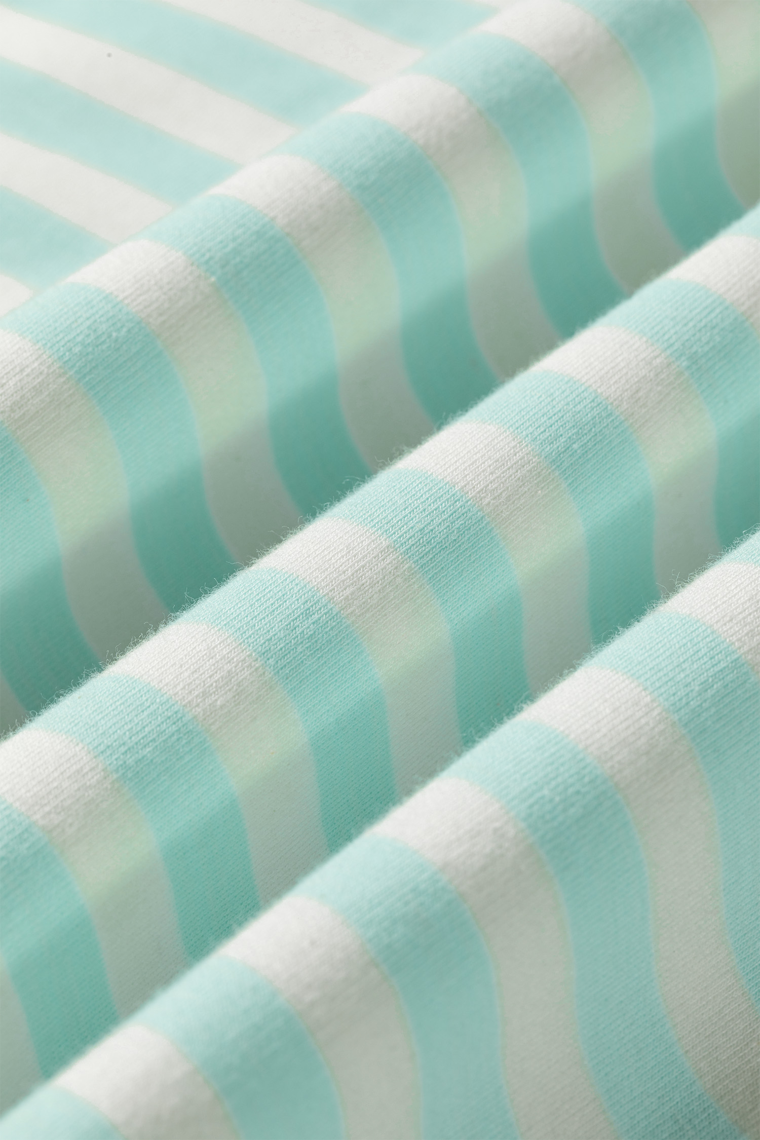 Green Striped Summer Lounge Set, Relaxed Round Neck Outfit - Detail View 8 Green Striped Summer Lounge Set, Relaxed Round Neck Outfit - Detail View 8