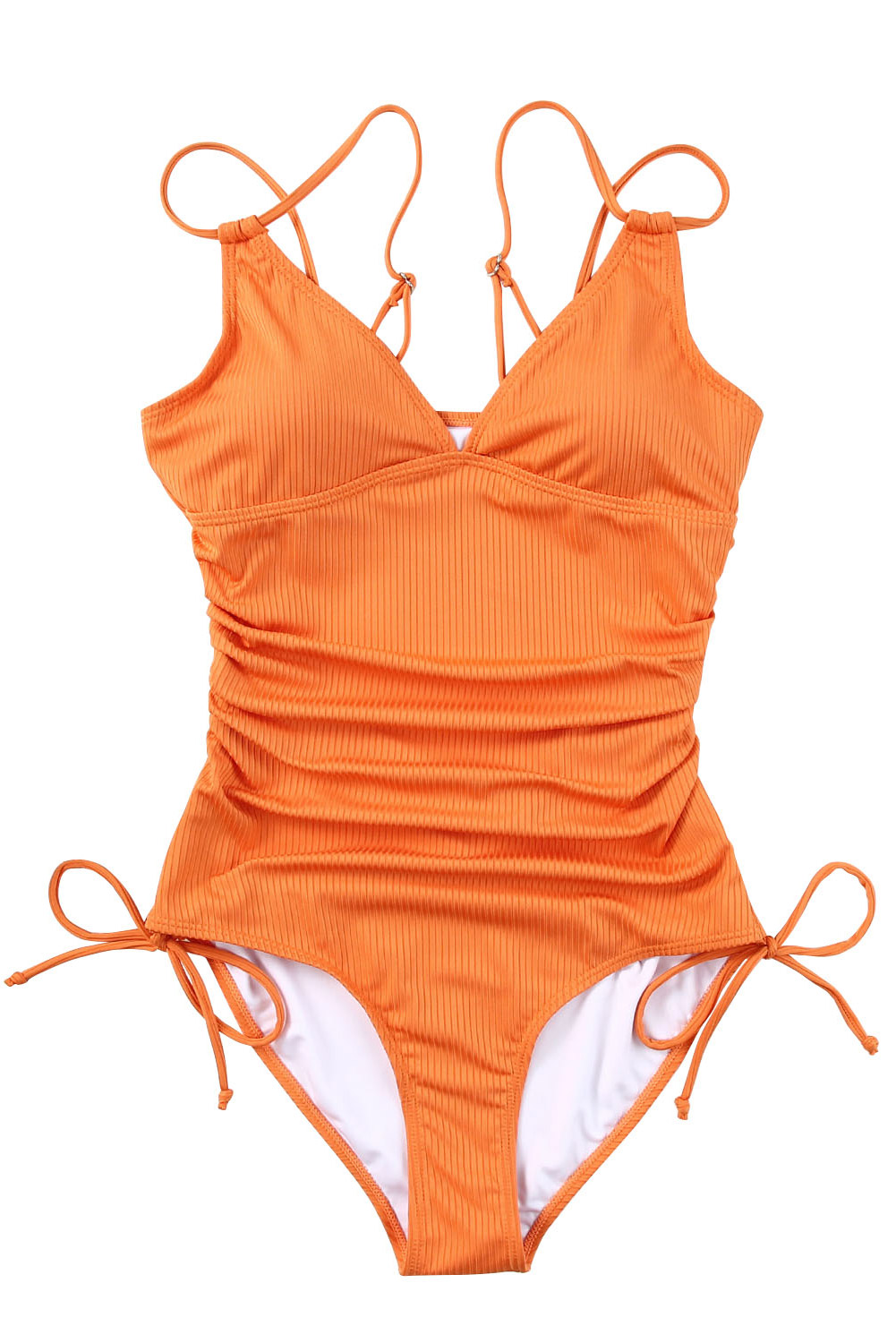 High Elasticity Orange One Piece Swimsuit for Vacation - Vintage Style - Detail View 19 High Elasticity Orange One Piece Swimsuit for Vacation - Vintage Style - Detail View 19