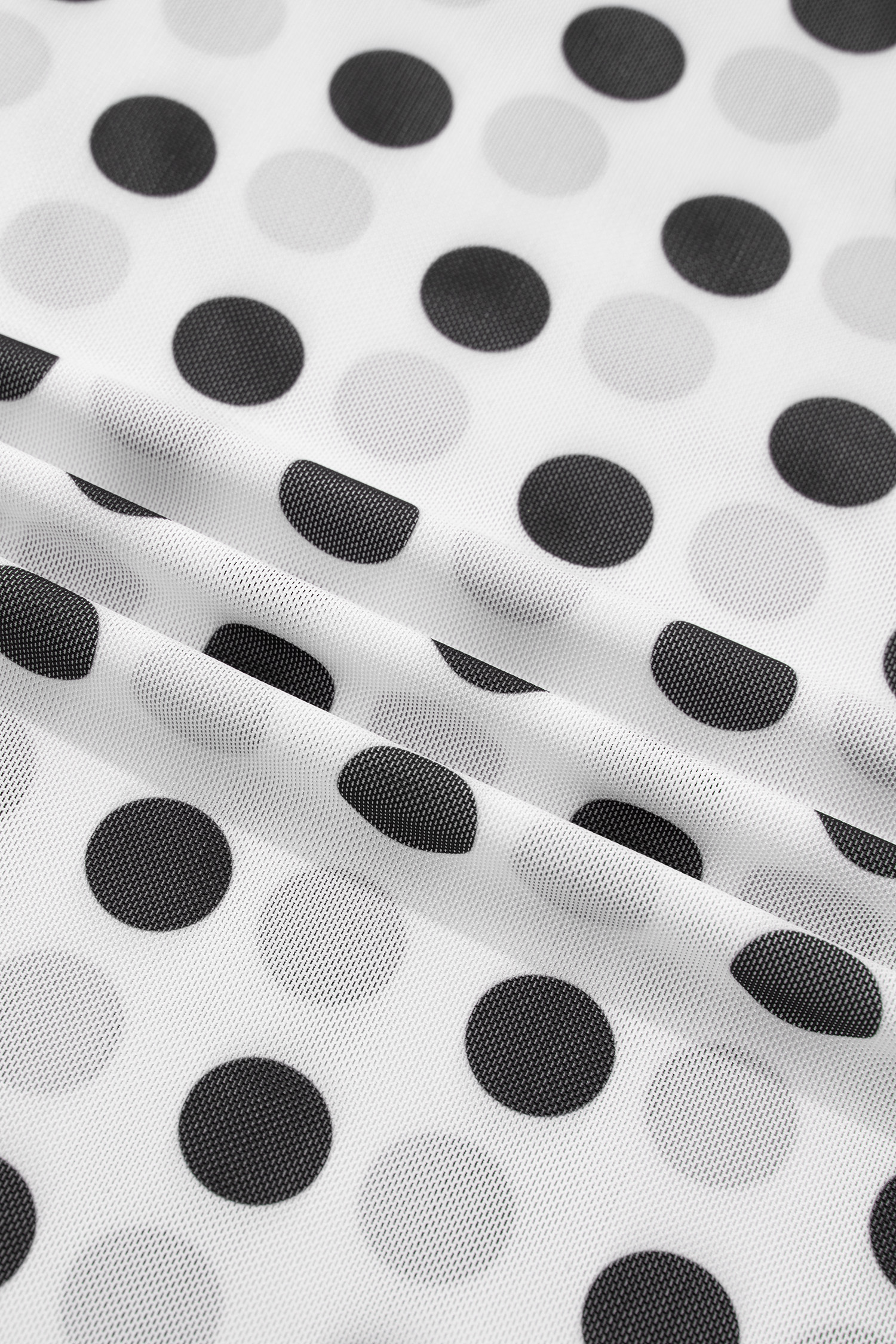 Women's Mesh Polka Dot Top – Long Sleeve Stand Neck Gift - Detail View 12 Women's Mesh Polka Dot Top – Long Sleeve Stand Neck Gift - Detail View 12