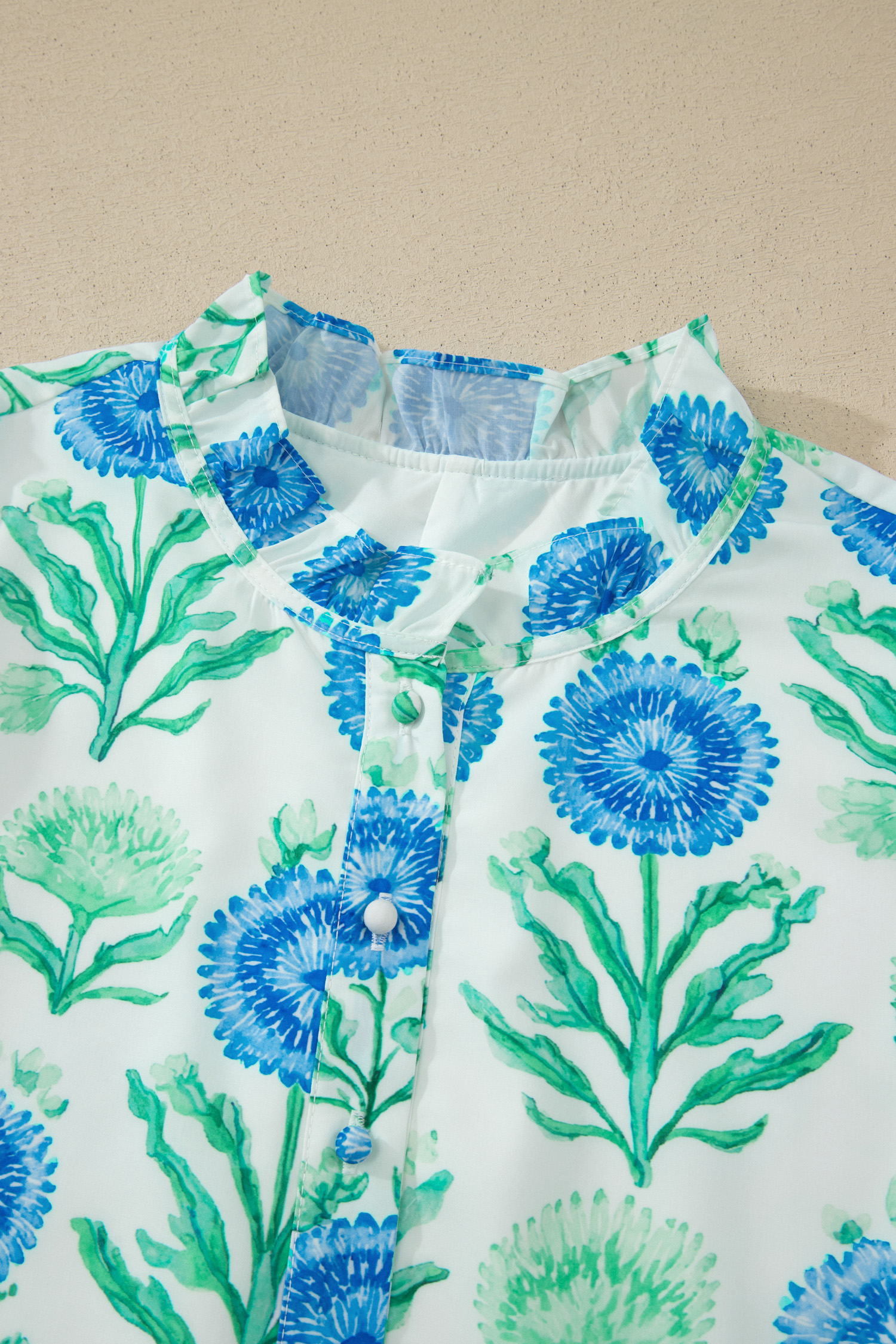 Women's Casual Floral Mini Dress – Puff Sleeve Summer Outfit - Detail View 15 Women's Casual Floral Mini Dress – Puff Sleeve Summer Outfit - Detail View 15