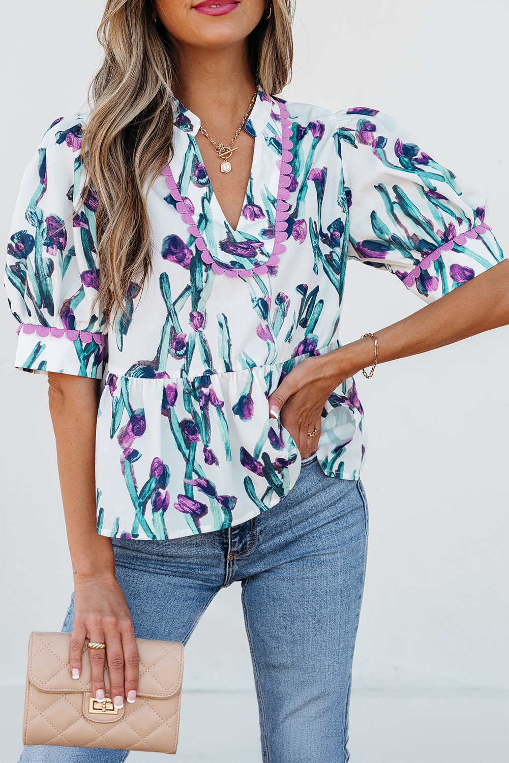 Stylish and Delicate Women's Top with Ricrac Detail - Perfect for Summer - Detail View 7 Stylish and Delicate Women's Top with Ricrac Detail - Perfect for Summer - Detail View 7