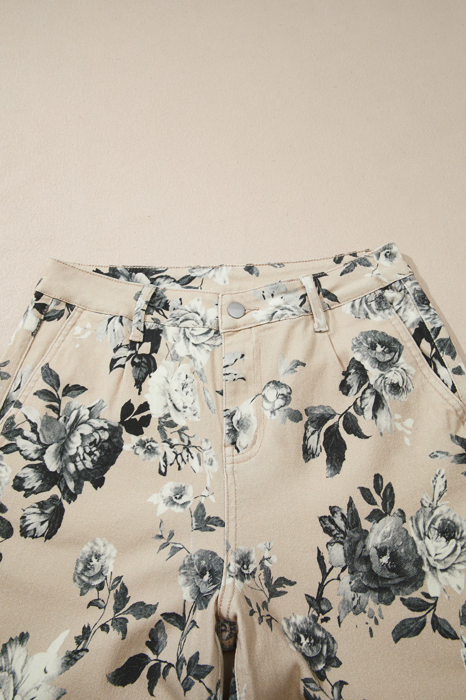 Southern Belle Vintage Floral Denim for Women - High Waist Loose Jeans with Cuffed Hem - Detail View 17 Southern Belle Vintage Floral Denim for Women - High Waist Loose Jeans with Cuffed Hem - Detail View 17