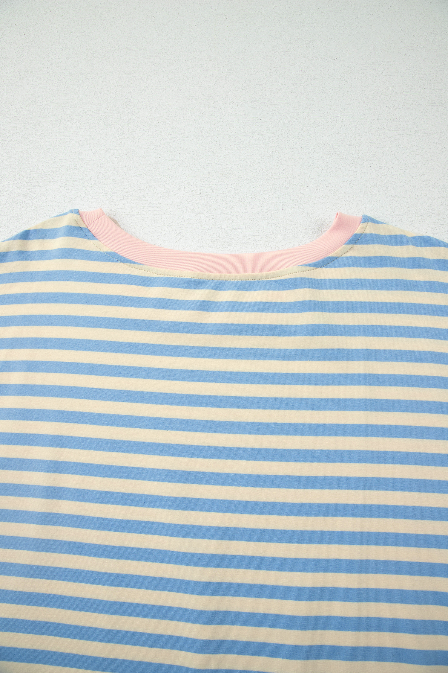 Casual Women's Striped Tee – Soft Cotton Blend Round Neck Top - Detail View 6 Casual Women's Striped Tee – Soft Cotton Blend Round Neck Top - Detail View 6