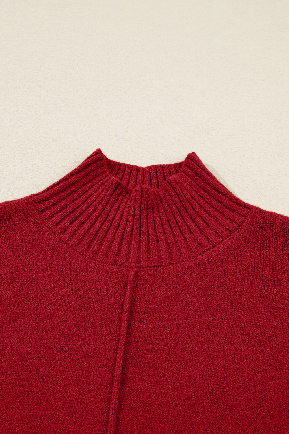 Cozy Fiery Red High Neck Long Sleeve Sweater Dress for Women – Winter Casual Style - Detail View 17 Cozy Fiery Red High Neck Long Sleeve Sweater Dress for Women – Winter Casual Style - Detail View 17