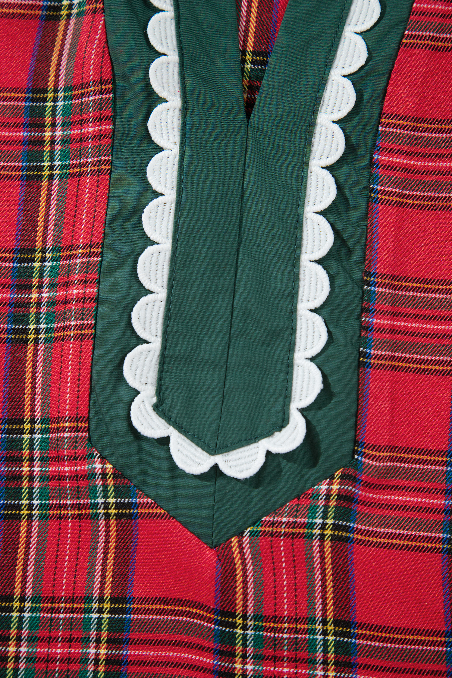 Women's Christmas Plaid Dress, Festive Shift Mini Dress - Detail View 14 Women's Christmas Plaid Dress, Festive Shift Mini Dress - Detail View 14