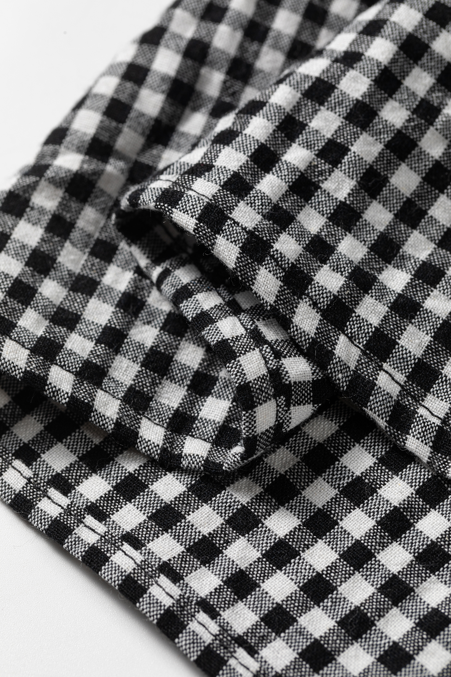 Plaid Women's Round Neck Blouse, Casual Shirred Top - Detail View 13 Plaid Women's Round Neck Blouse, Casual Shirred Top - Detail View 13