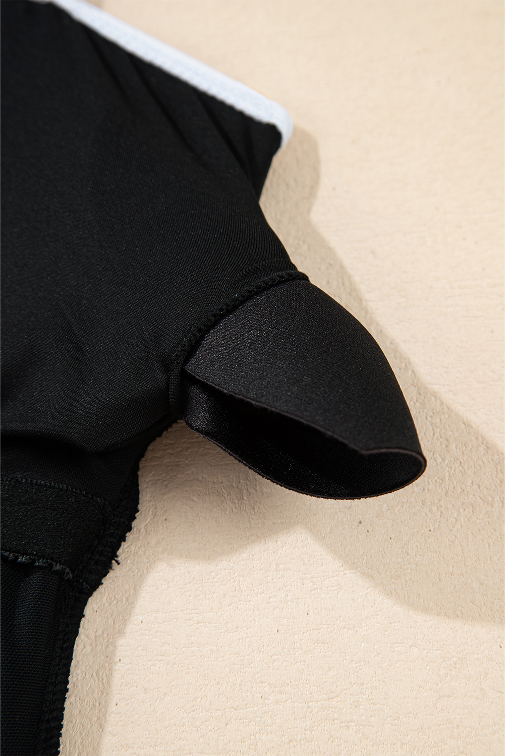 Women's Swimsuit, Black One Piece, Colorblock, Belted, Elegant Style, Padded Support, High Waist, Beachwear, Summer Vacation, Bodycon Silhouette, Wire-free, Adjustable Waist Tie, Shoulder Strap Swimwear, Versatile Swimwear - Detail View 16 Women's Swimsuit, Black One Piece, Colorblock, Belted, Elegant Style, Padded Support, High Waist, Beachwear, Summer Vacation, Bodycon Silhouette, Wire-free, Adjustable Waist Tie, Shoulder Strap Swimwear, Versatile Swimwear - Detail View 16