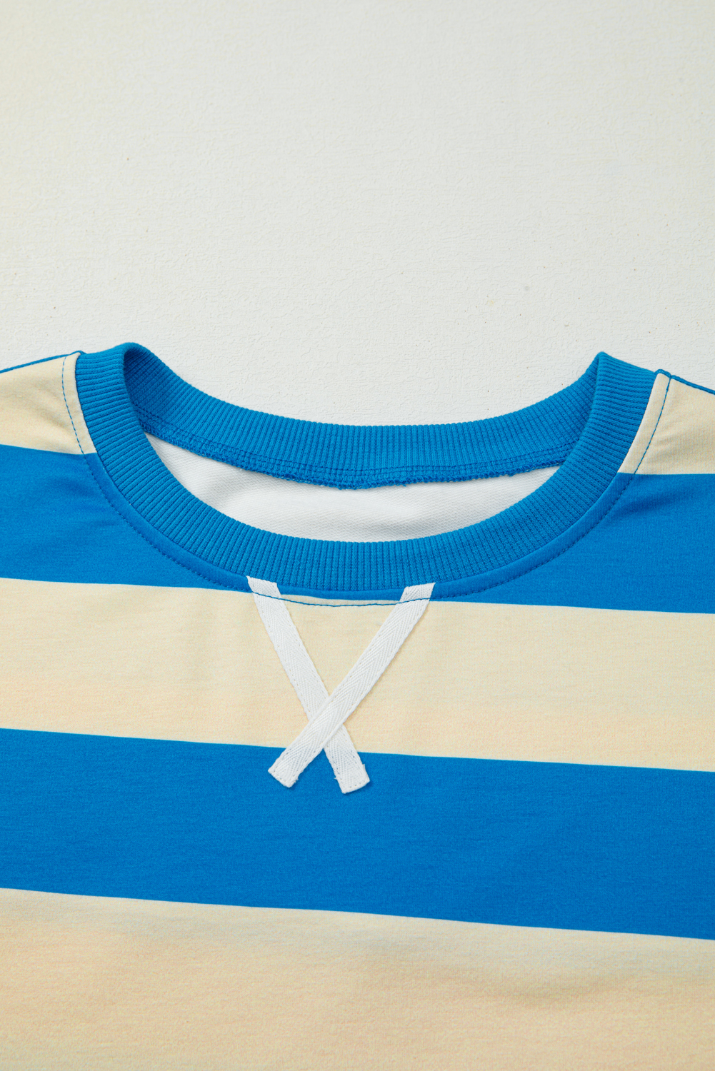 Plus Size Top, Blue Stripe, Floral Print, Color Block, Drop Shoulder, Long Sleeve, Casual Style, Daily Wear, Autumn Fashion, Comfortable Fit, Shift Silhouette, Women's Pullover, Stylish Patchwork - Detail View 12 Plus Size Top, Blue Stripe, Floral Print, Color Block, Drop Shoulder, Long Sleeve, Casual Style, Daily Wear, Autumn Fashion, Comfortable Fit, Shift Silhouette, Women's Pullover, Stylish Patchwork - Detail View 12
