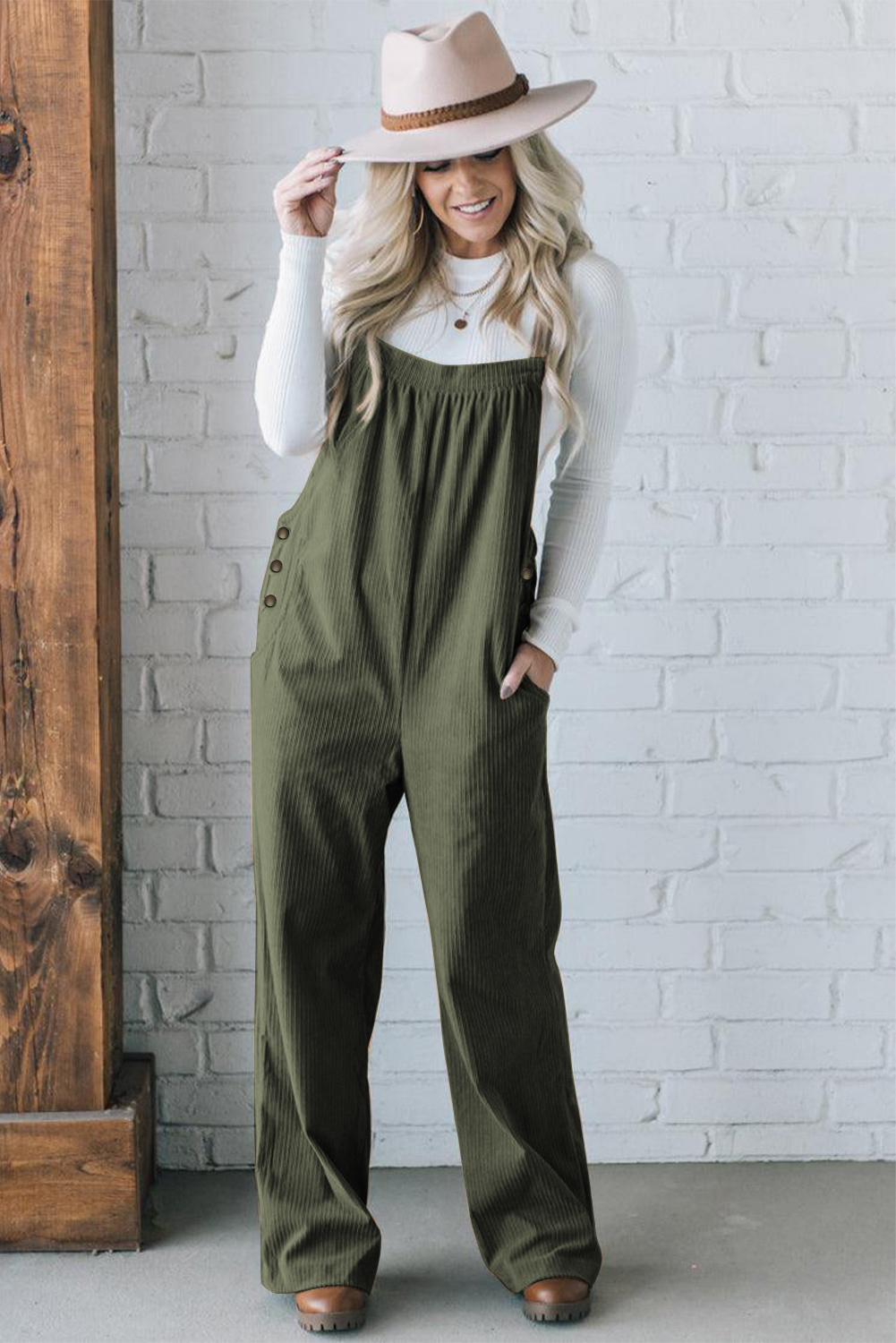 Casual Corduroy Overalls, Loose Fit Jumpsuit for Women - Detail View 16 Casual Corduroy Overalls, Loose Fit Jumpsuit for Women - Detail View 16