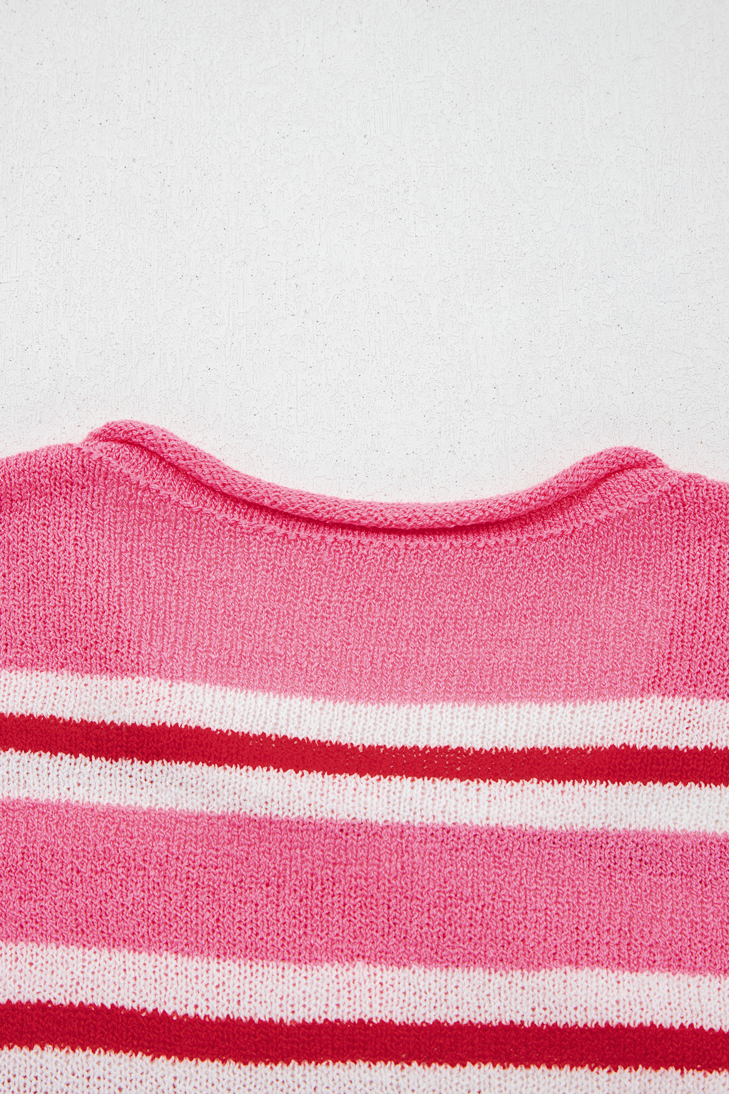 Women's Pink Striped Cardigan, Casual Button Front Sweater - Detail View 10 Women's Pink Striped Cardigan, Casual Button Front Sweater - Detail View 10