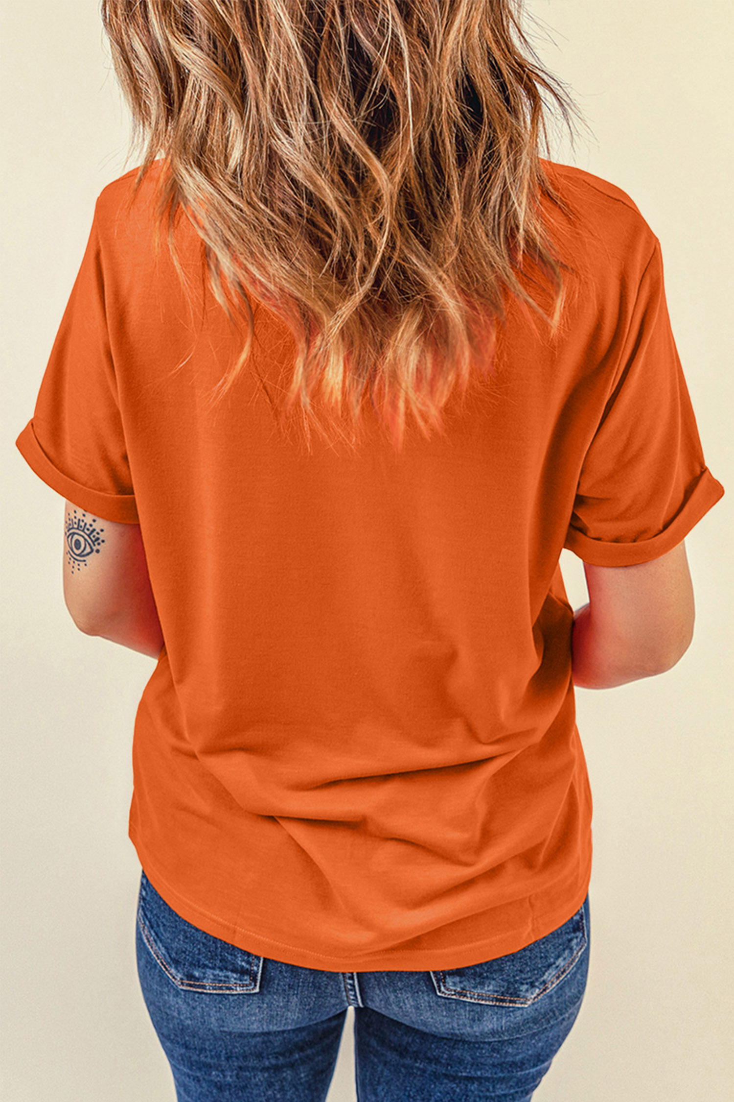 Casual Round Neck Graphic Shirt, Women's Fall Seasonal Style - Detail View 6 Casual Round Neck Graphic Shirt, Women's Fall Seasonal Style - Detail View 6