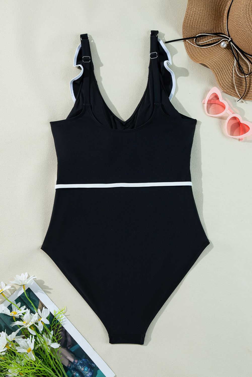 Stylish Color Block High Waist One-Piece Swimsuit - Perfect for Summer Getaways - Detail View 15 Stylish Color Block High Waist One-Piece Swimsuit - Perfect for Summer Getaways - Detail View 15