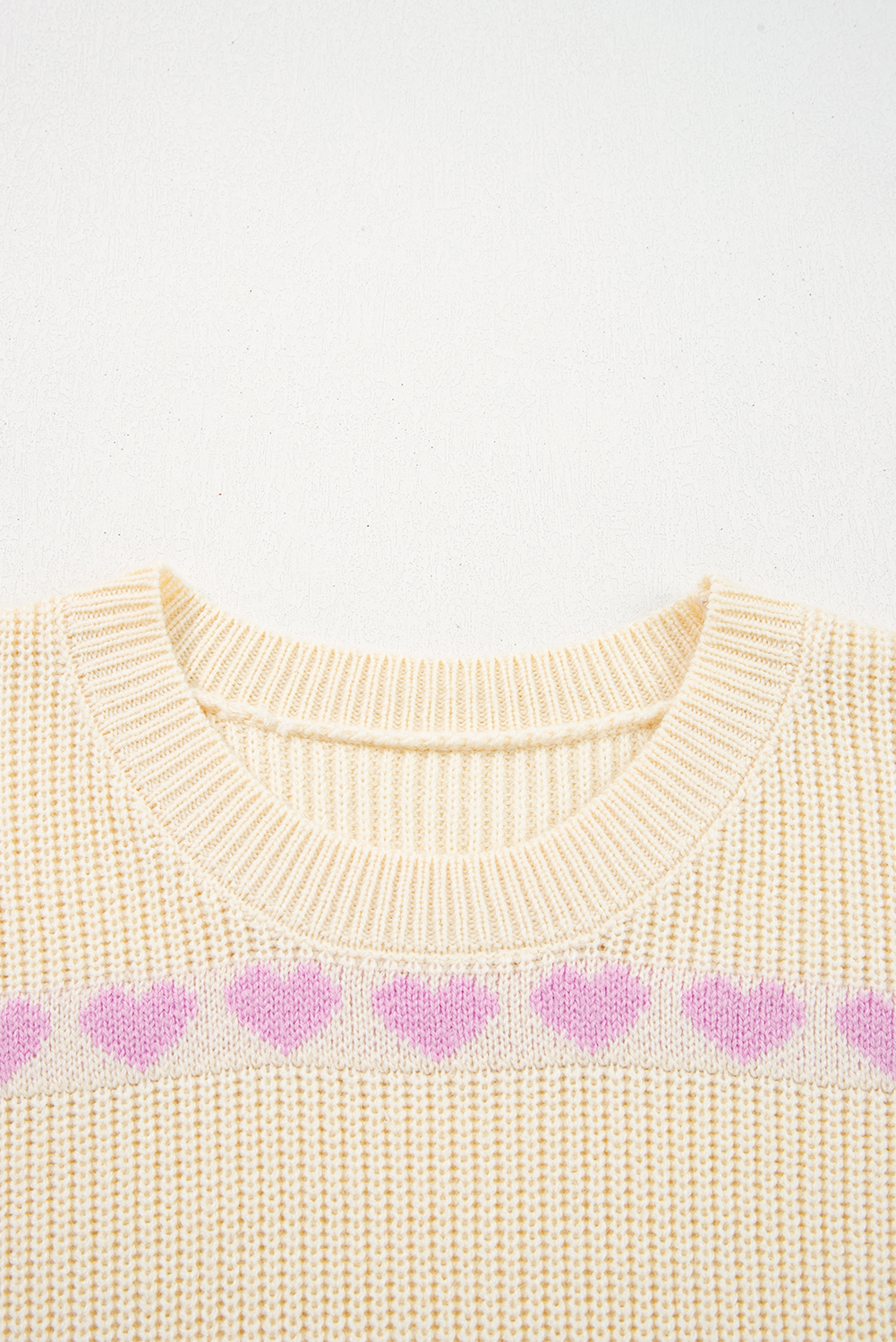 Valentine's Day Pink Heart Pattern Sweater for Women - Detail View 8 Valentine's Day Pink Heart Pattern Sweater for Women - Detail View 8