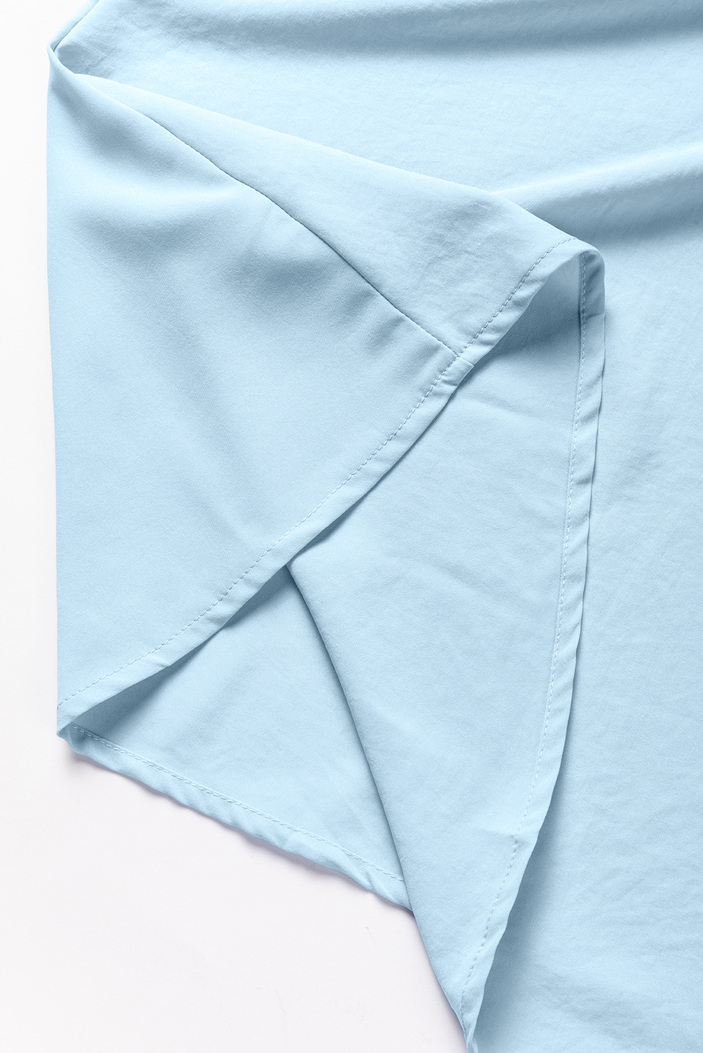 Women's Sky Blue Off Shoulder Dress – Elegant Ruched Maxi Gown - Detail View 9 Women's Sky Blue Off Shoulder Dress – Elegant Ruched Maxi Gown - Detail View 9