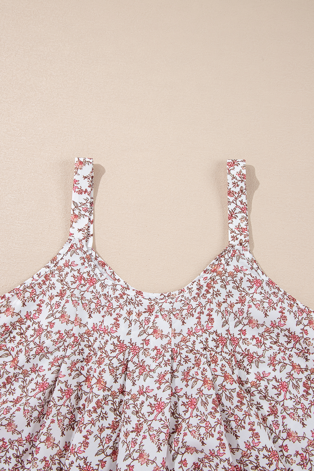 Women's Tank Top, Pink Floral, Bohemian Style, Pleated Design, Summer Wear, Vacation Top, Sleeveless Vest, Comfortable, Stylish, Flowy Fabric, Geometric Pattern, Casual Attire, Tops, Tank Tops - Detail View 16 Women's Tank Top, Pink Floral, Bohemian Style, Pleated Design, Summer Wear, Vacation Top, Sleeveless Vest, Comfortable, Stylish, Flowy Fabric, Geometric Pattern, Casual Attire, Tops, Tank Tops - Detail View 16